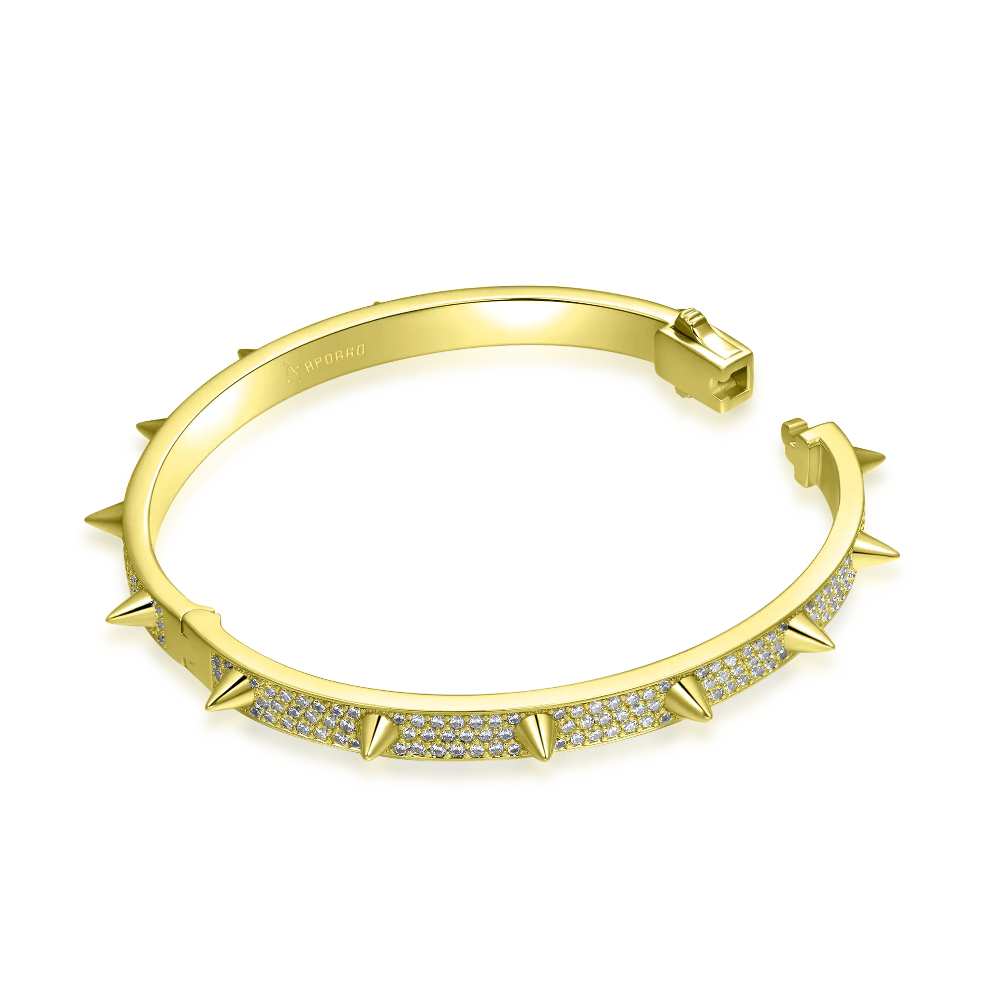 Moissanite Spike Bangle Bracelet - 7mm - Image 4
