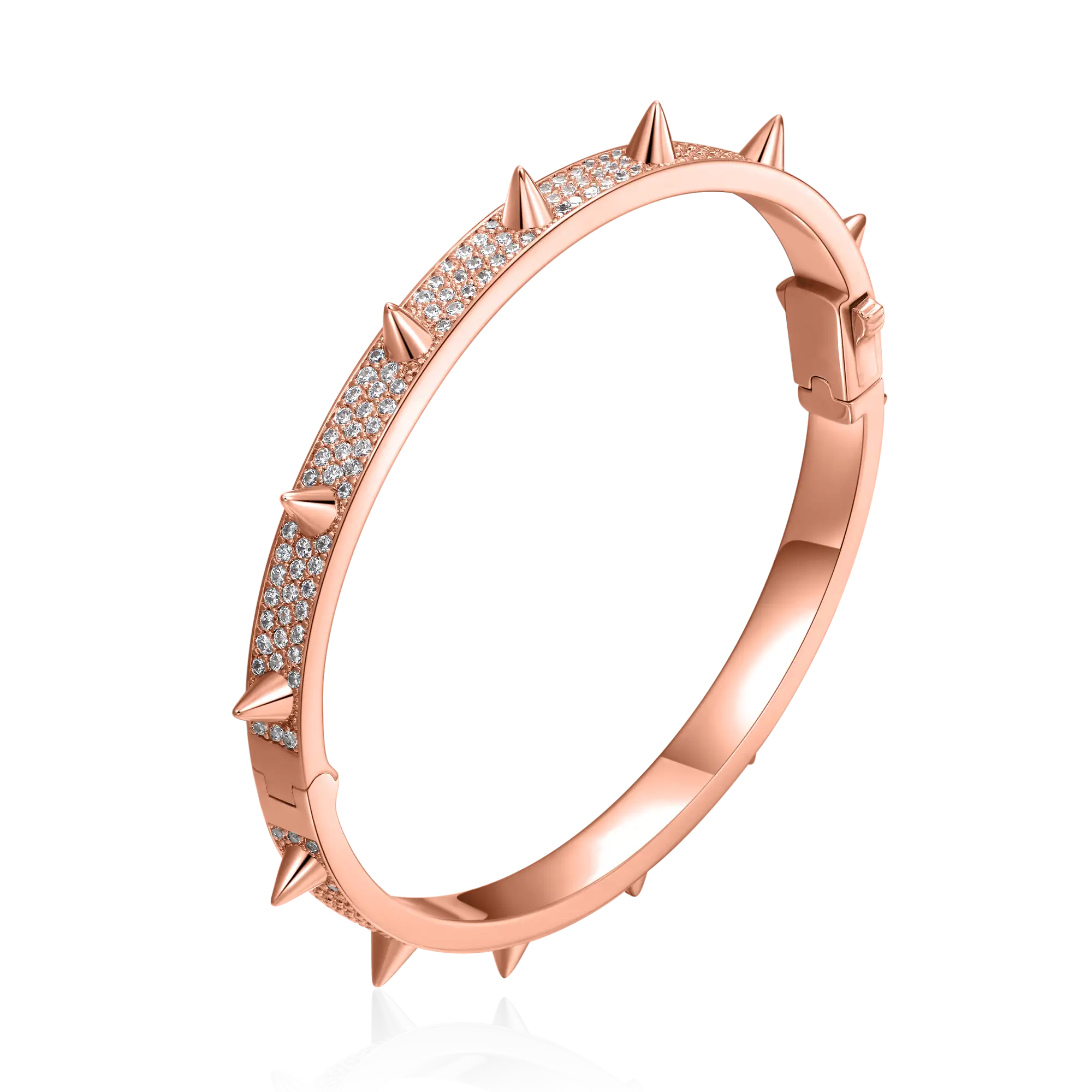 Moissanite Spike Bangle Bracelet - 7mm - Image 9