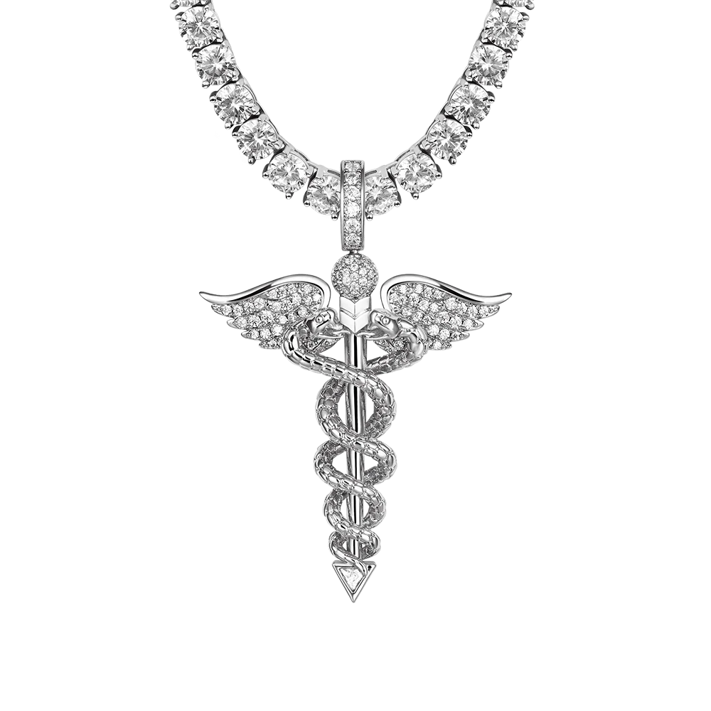 Moissanite Staff of Hermes Pendant - Image 13