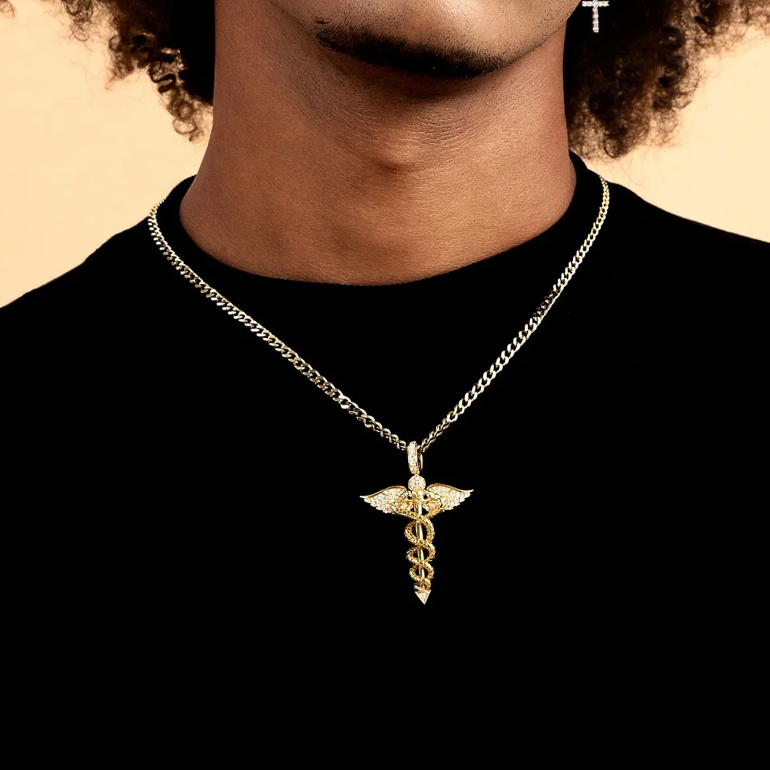 Moissanite Staff of Hermes Pendant - Image 2