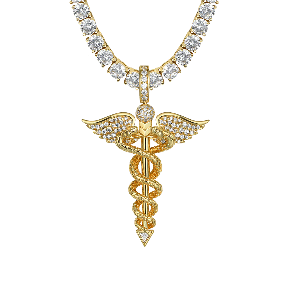 Moissanite Staff of Hermes Pendant - Image 6