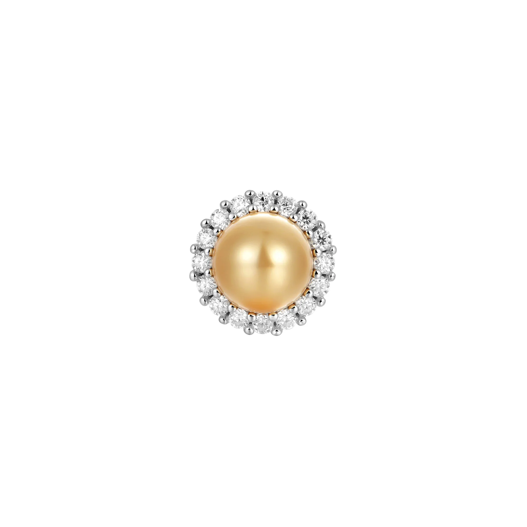 Moissanite Pearl Stud Earrings - Pair - Image 4