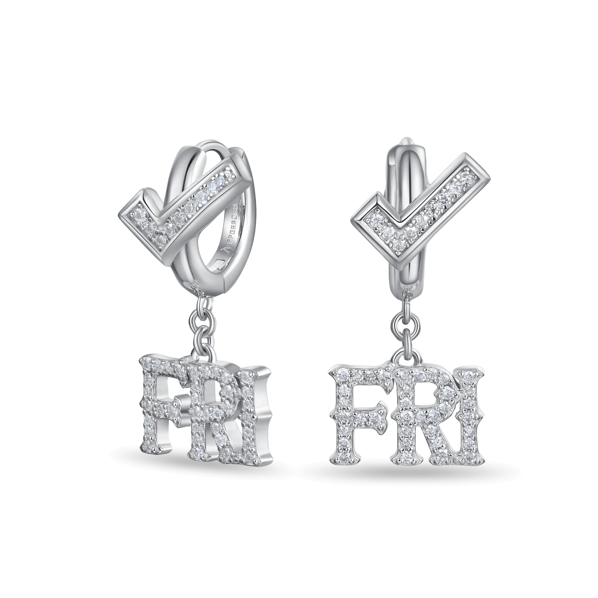 Moissanite S925 MON/FRI Dangly Earring - Image 5