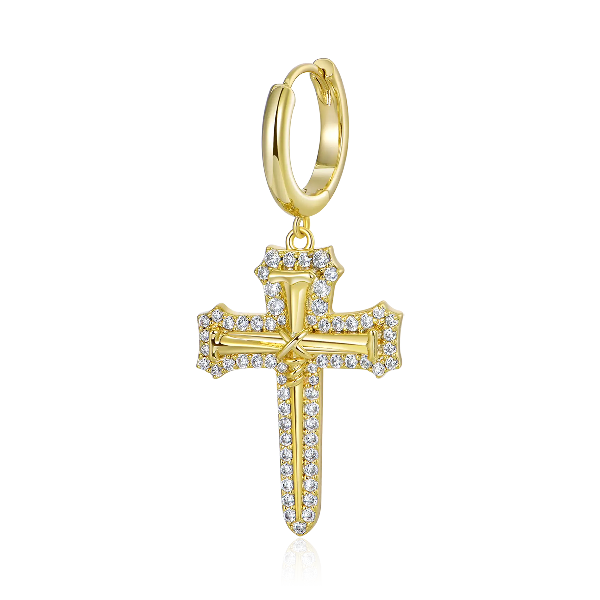 S925 Nail Cross Dangly Earring - Image 3