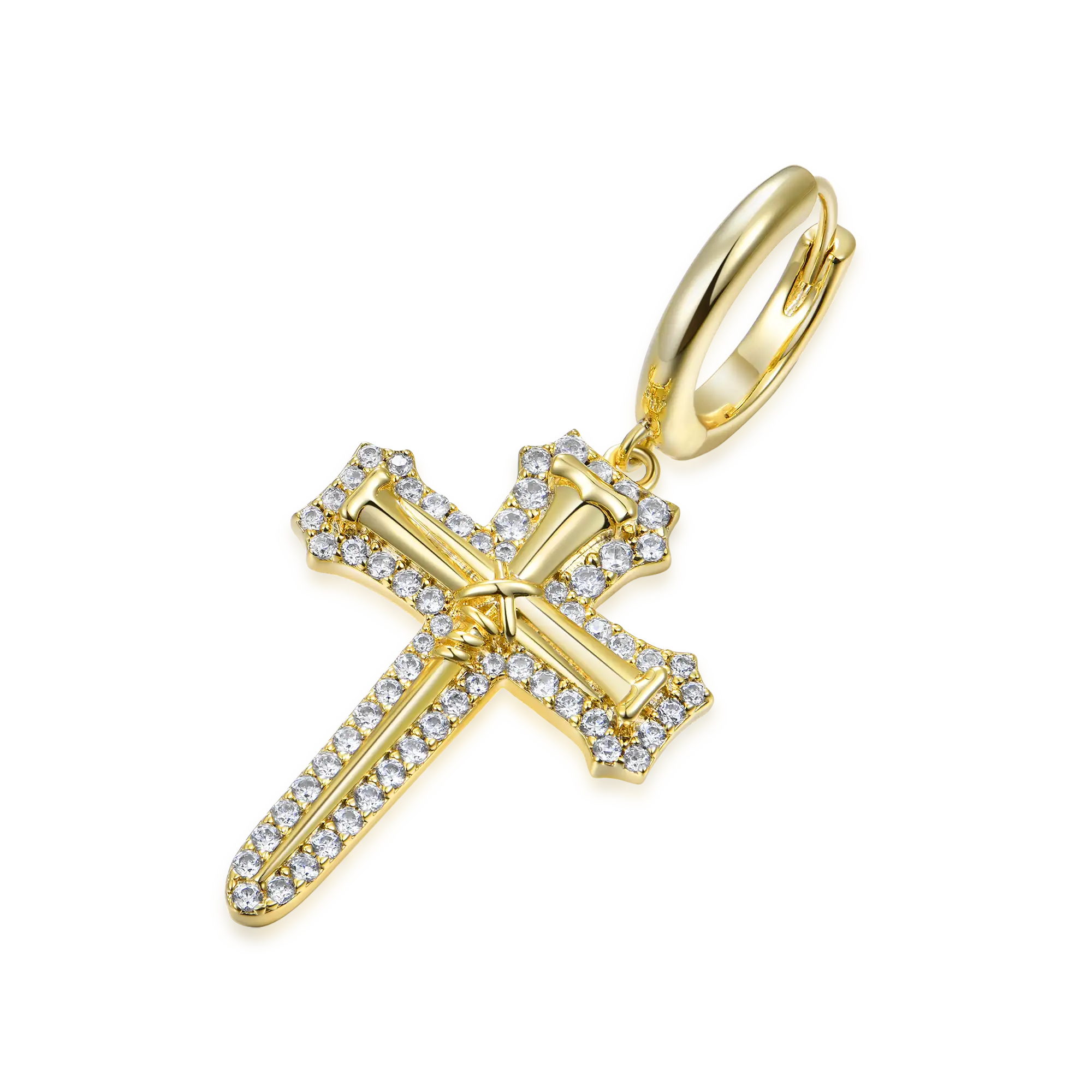 S925 Nail Cross Dangly Earring - Image 4