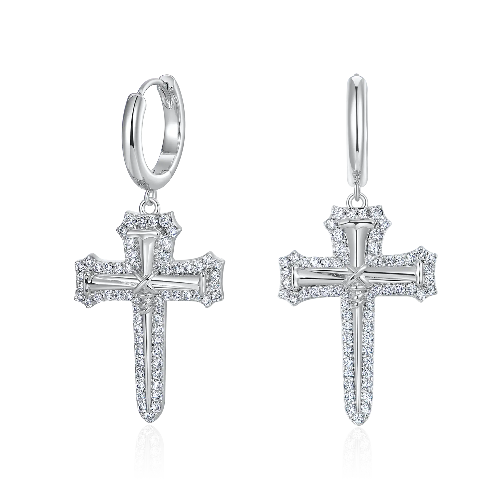 S925 Nail Cross Dangly Earring - Image 6