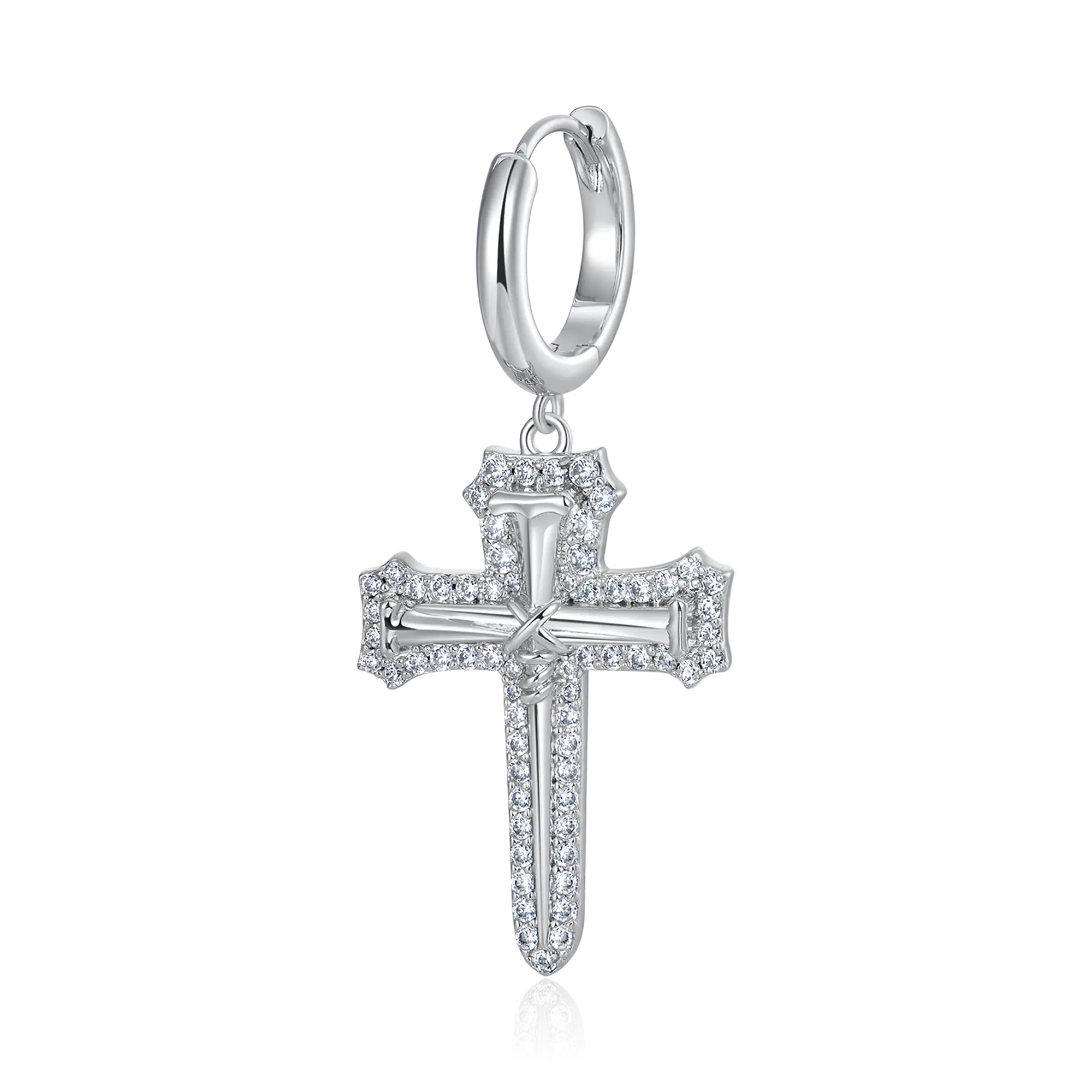 S925 Nail Cross Dangly Earring - Image 7