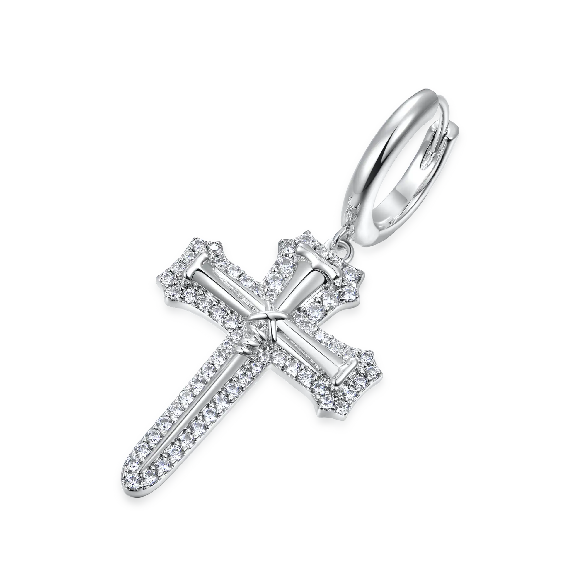 S925 Nail Cross Dangly Earring - Image 8
