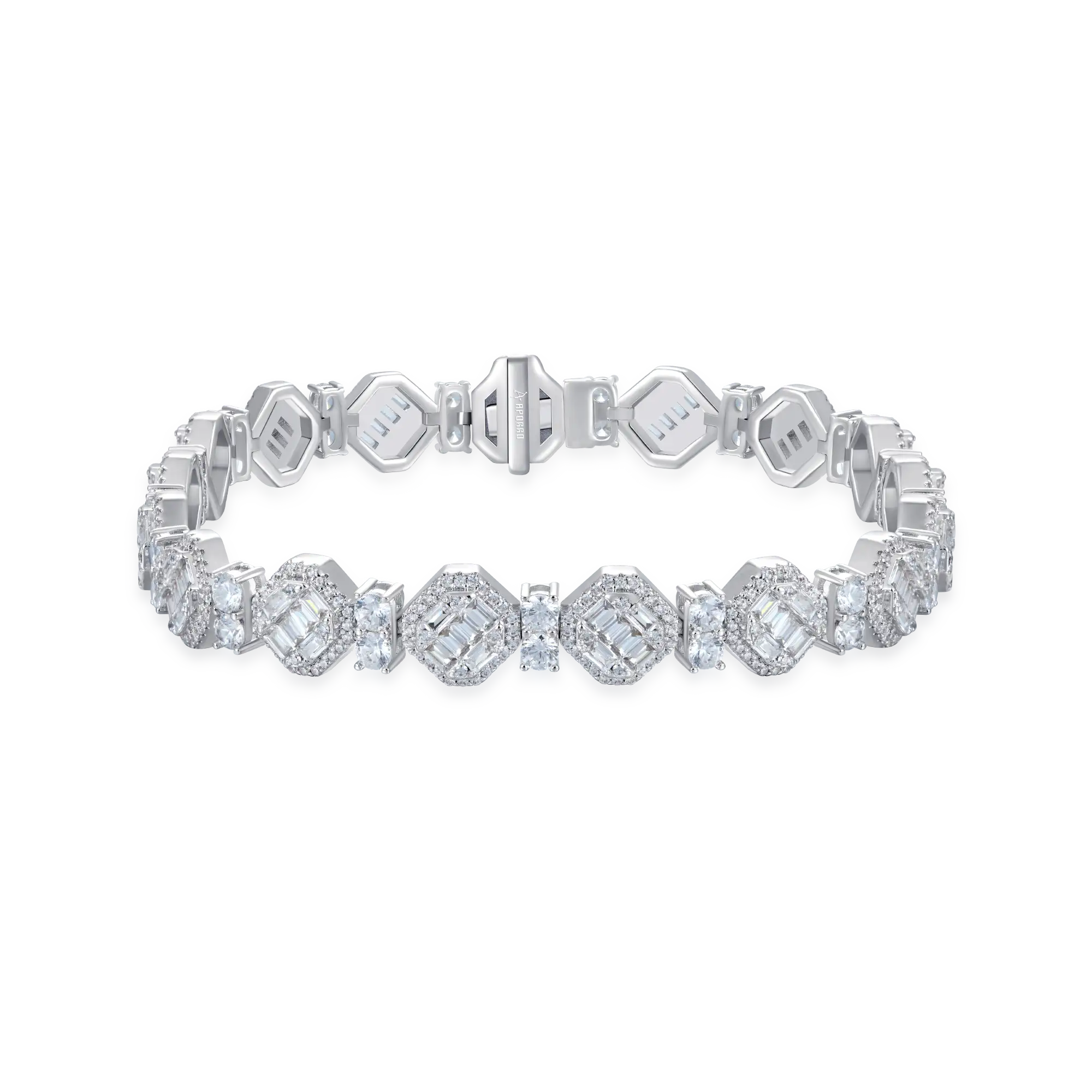 Octagon Mix Cut Tennis Bracelet - 8mm