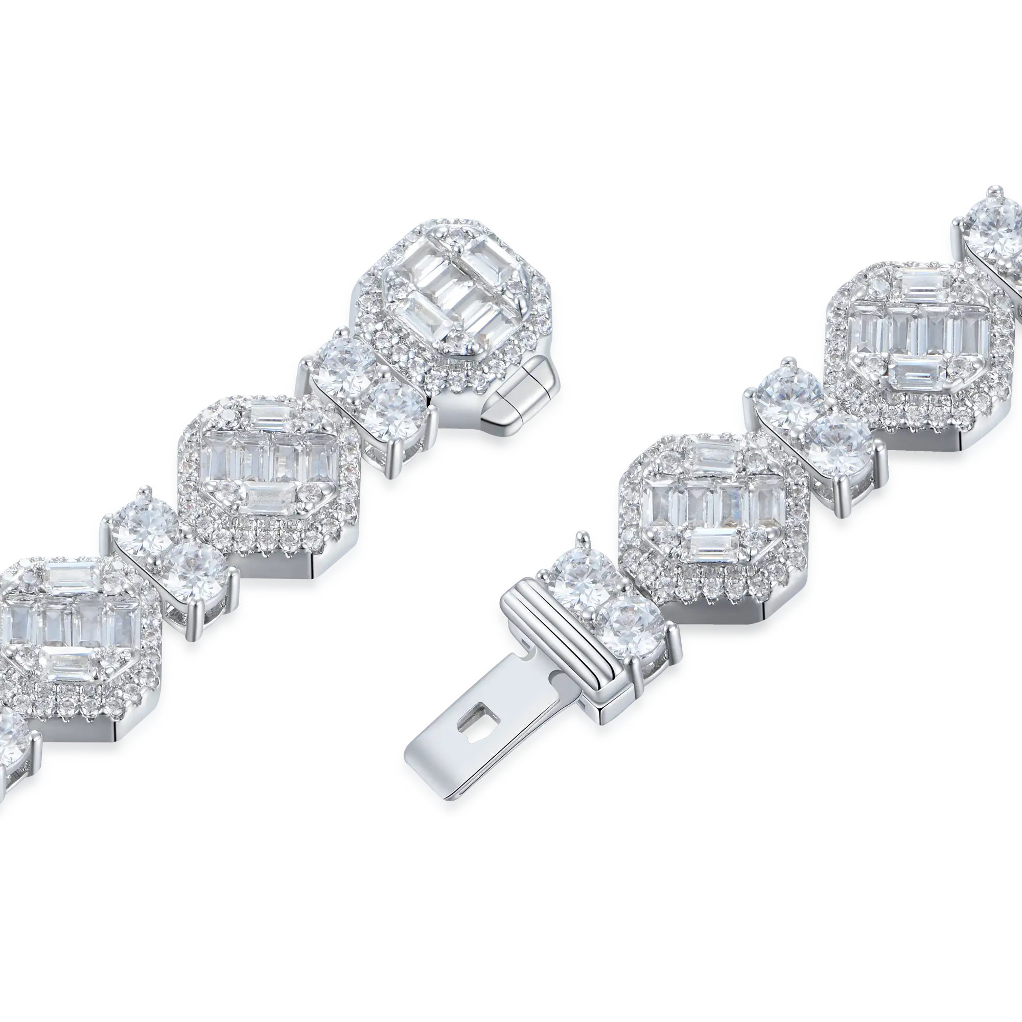 Octagon Mix Cut Tennis Bracelet - 8mm - Image 4