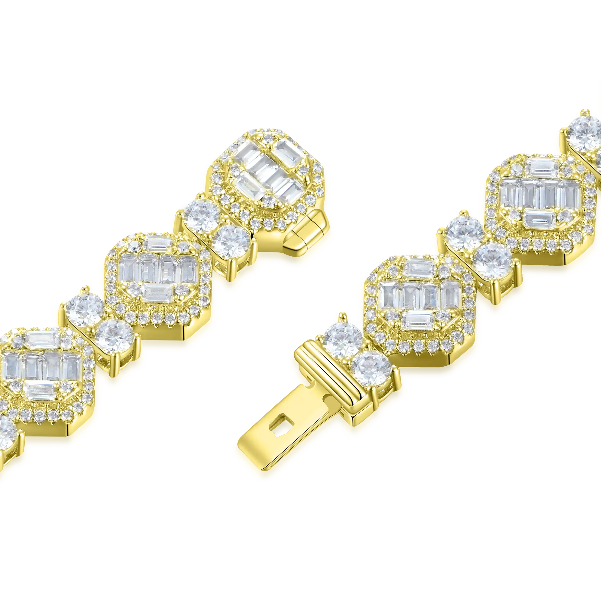 Octagon Mix Cut Tennis Bracelet - 8mm - Image 8