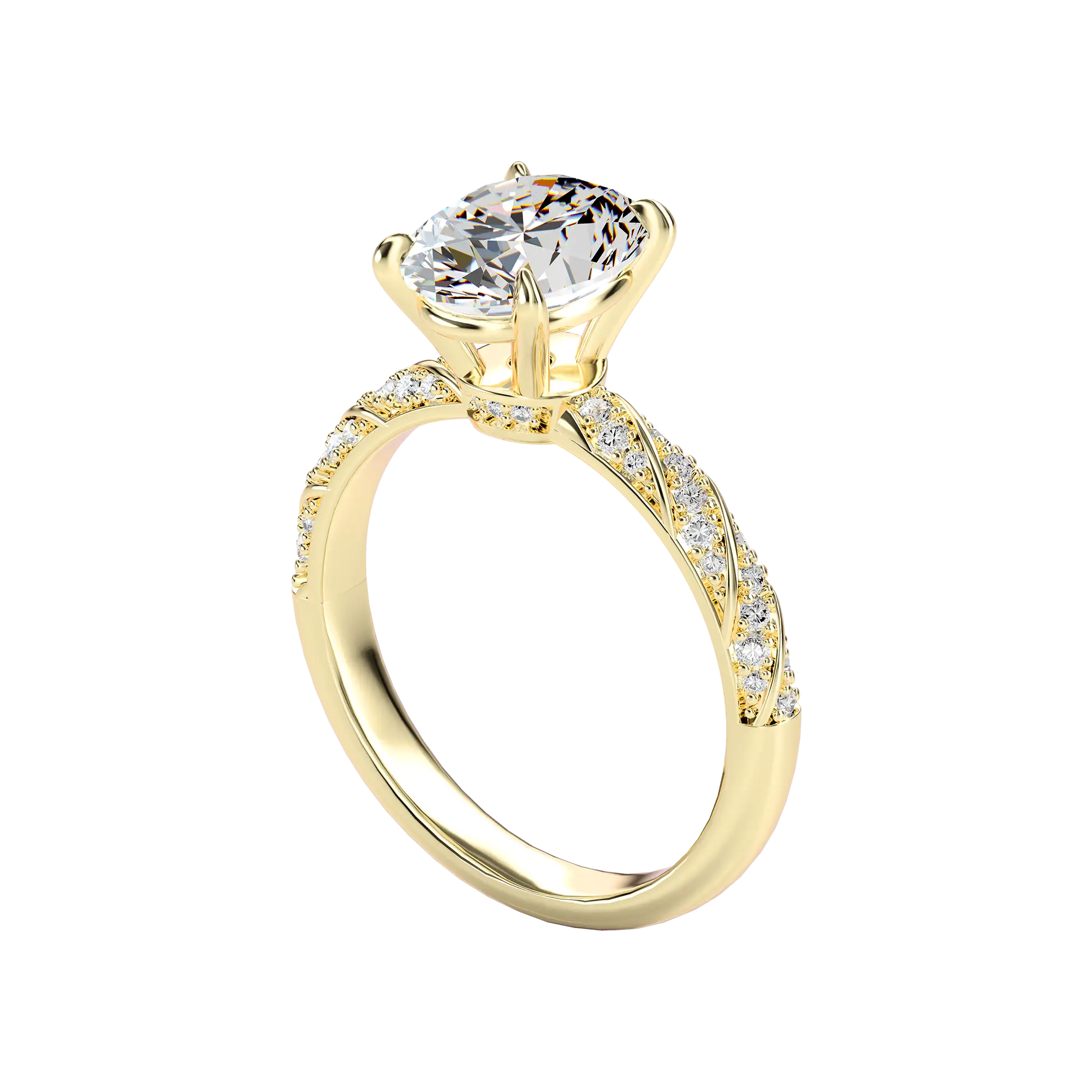 Oval Cut Diamond Rope Engagement Ring - Image 2