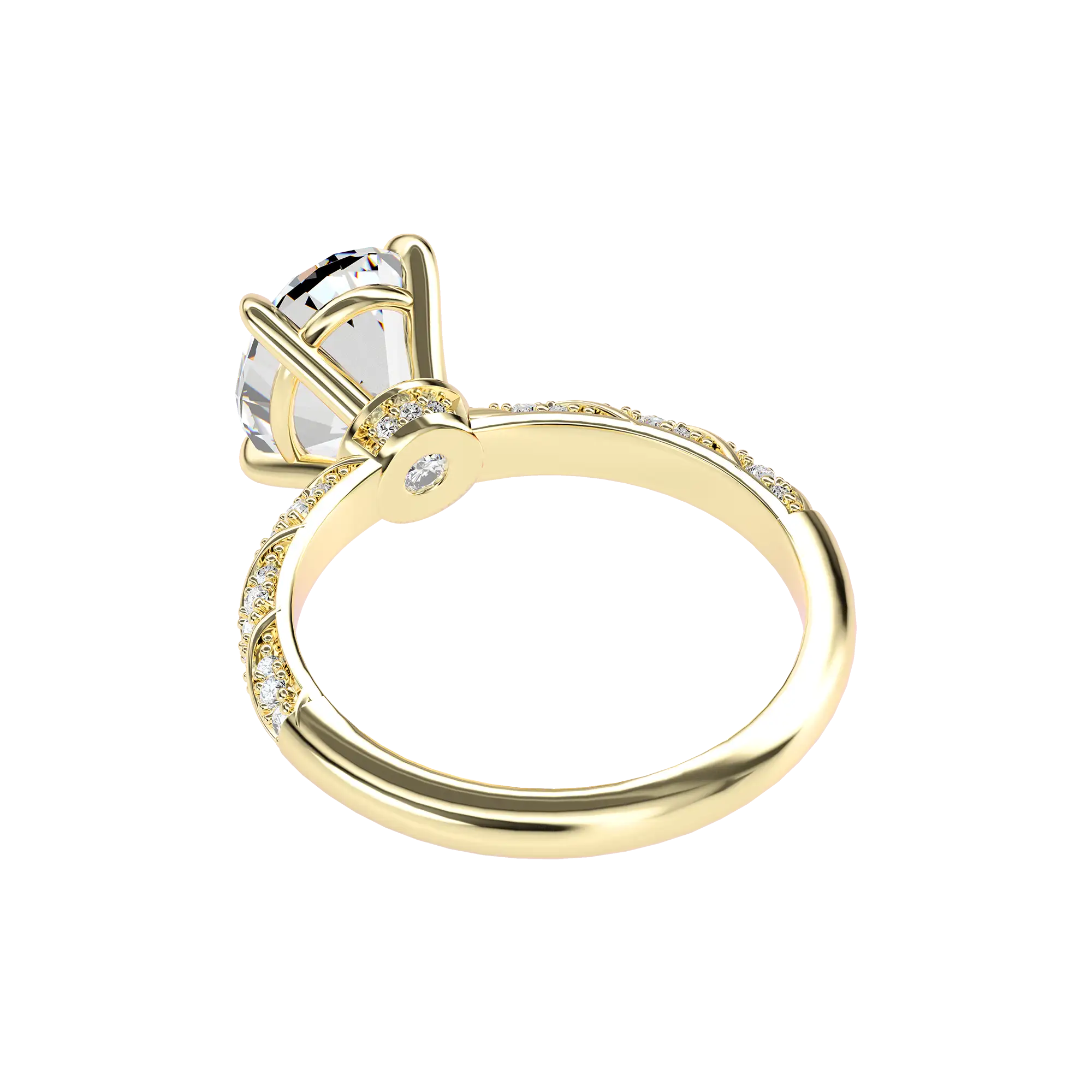 Oval Cut Diamond Rope Engagement Ring - Image 3