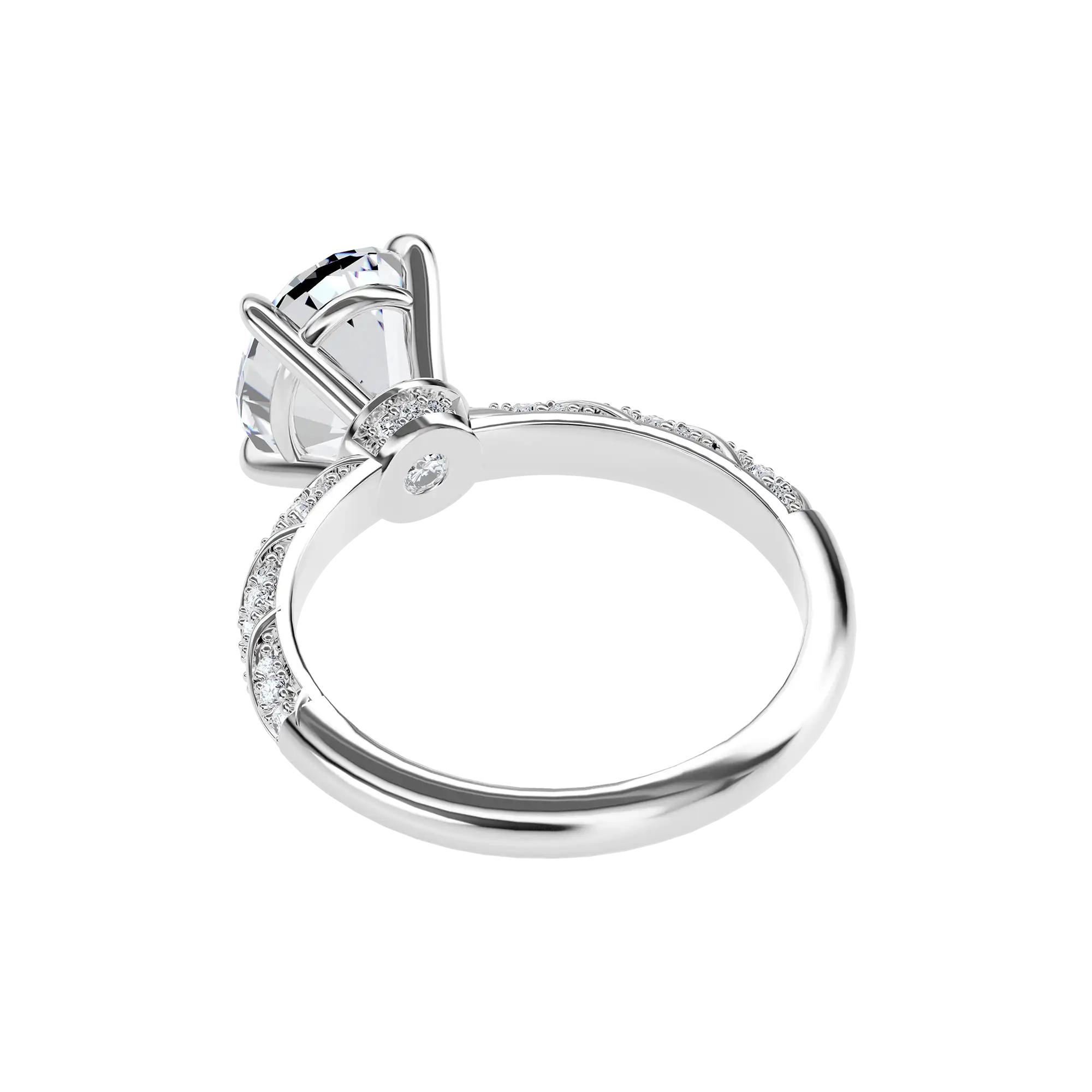 Oval Cut Diamond Rope Engagement Ring - Image 6