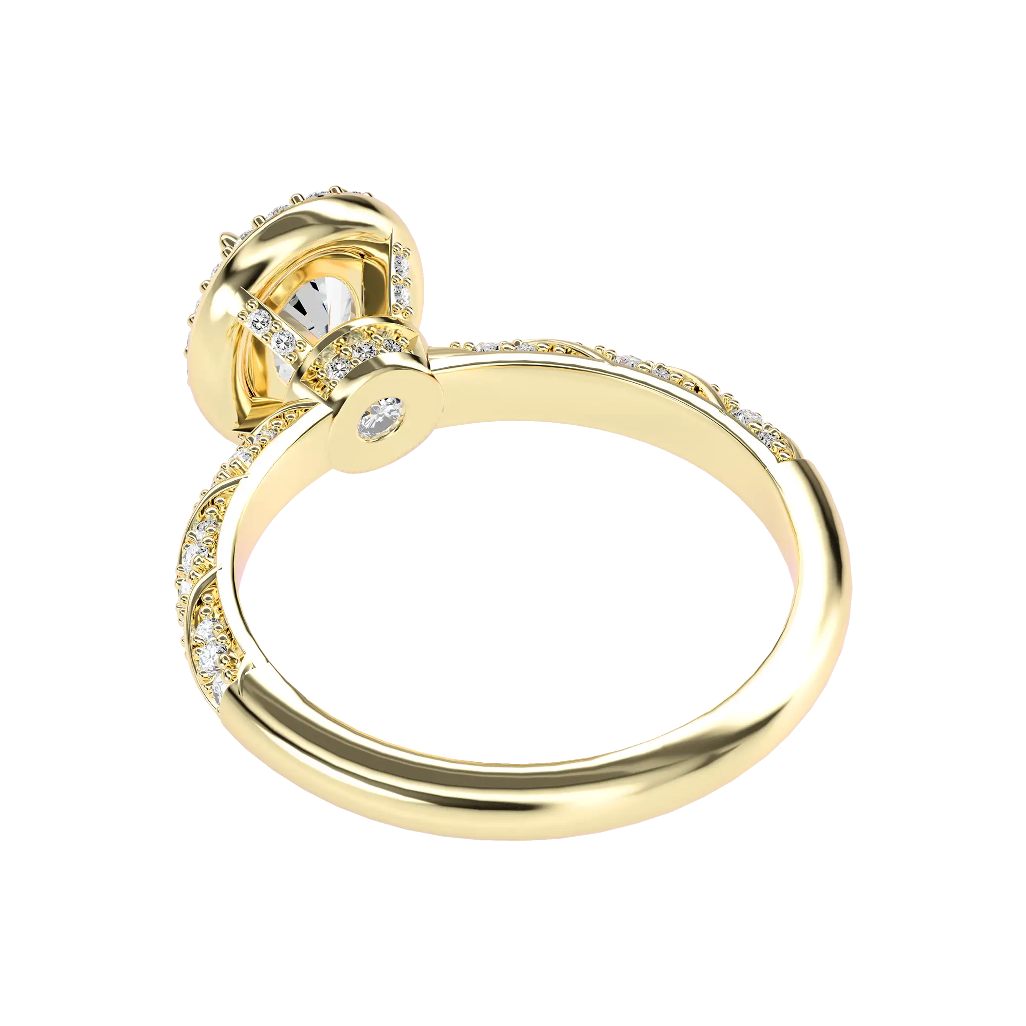Oval Cut Halo Diamond Rope Engagement Ring - Image 3