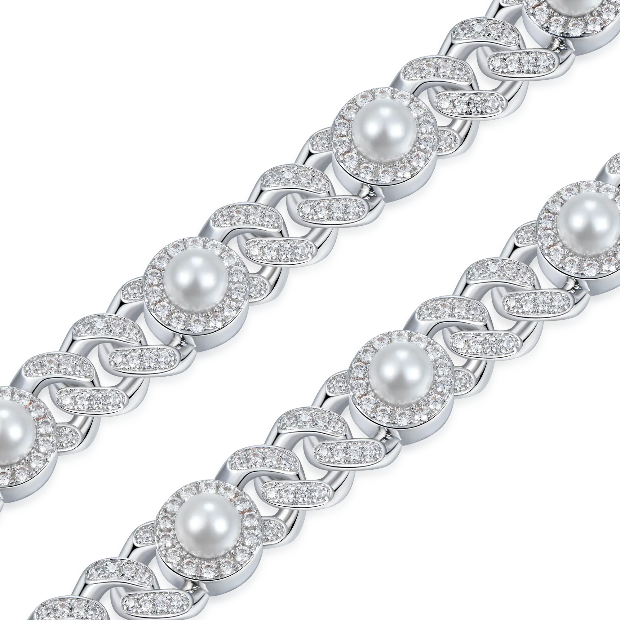 Pearl Iced Cuban Bracelet - 8mm - Image 4