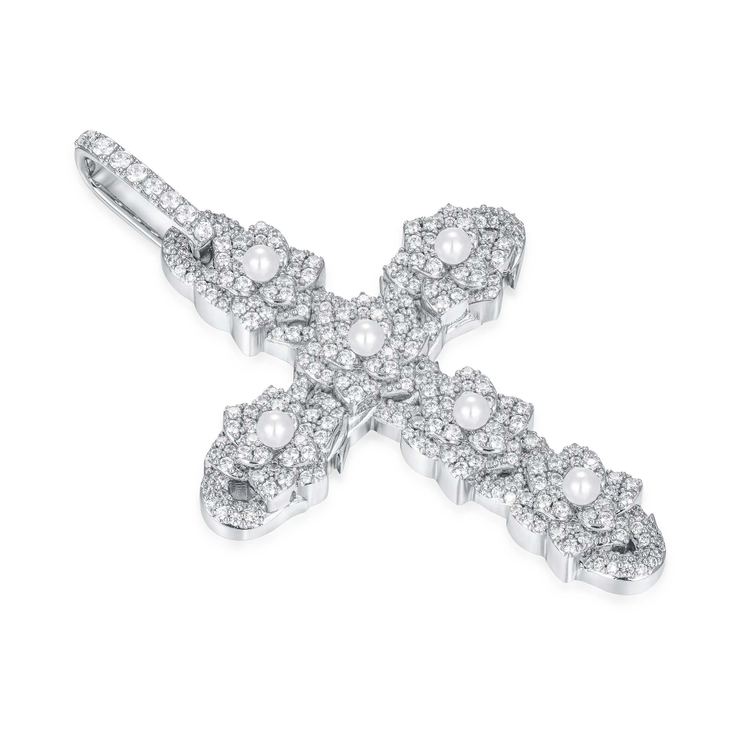 Pearl Rose Cross Pendant - Image 7