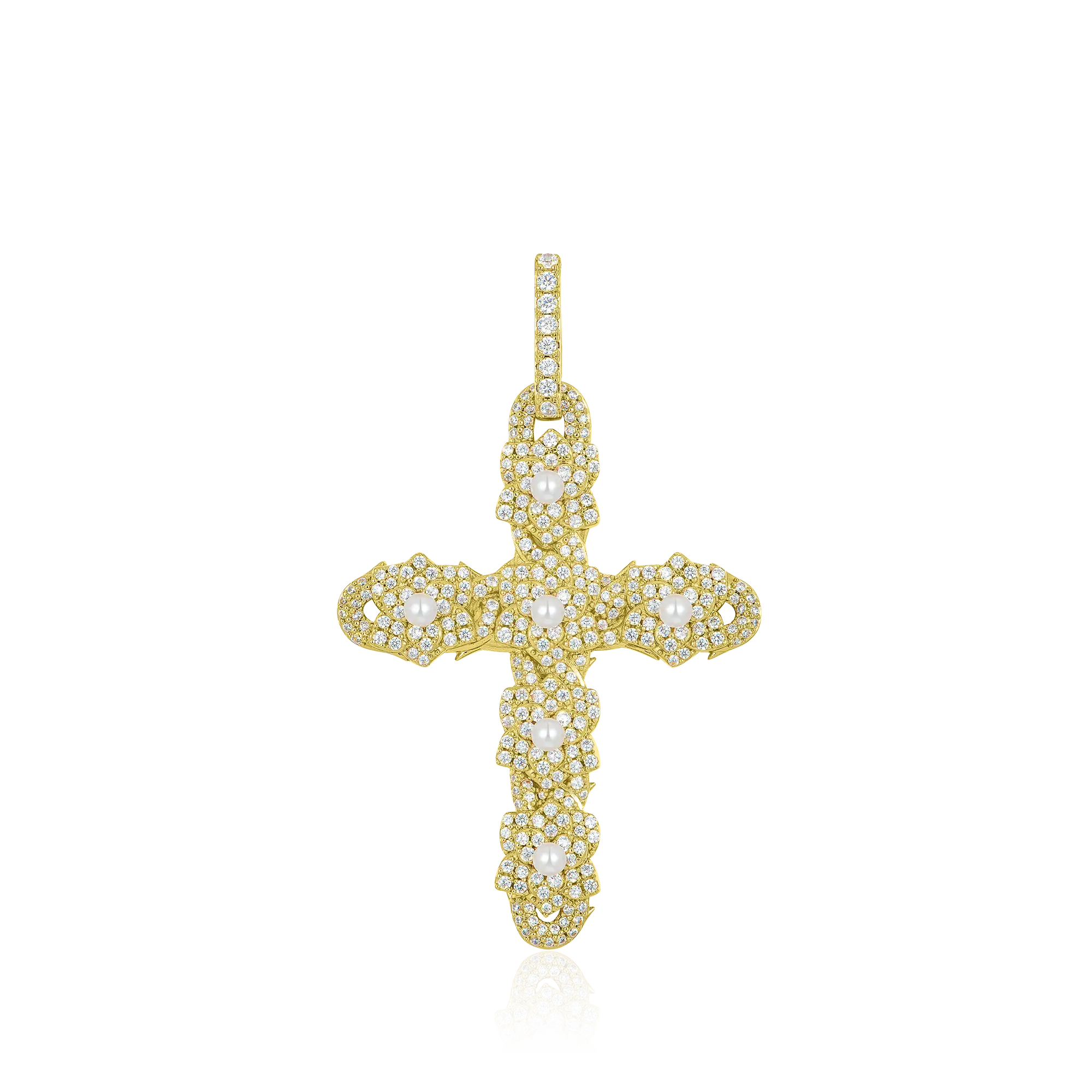 Pearl Rose Cross Pendant - Image 7