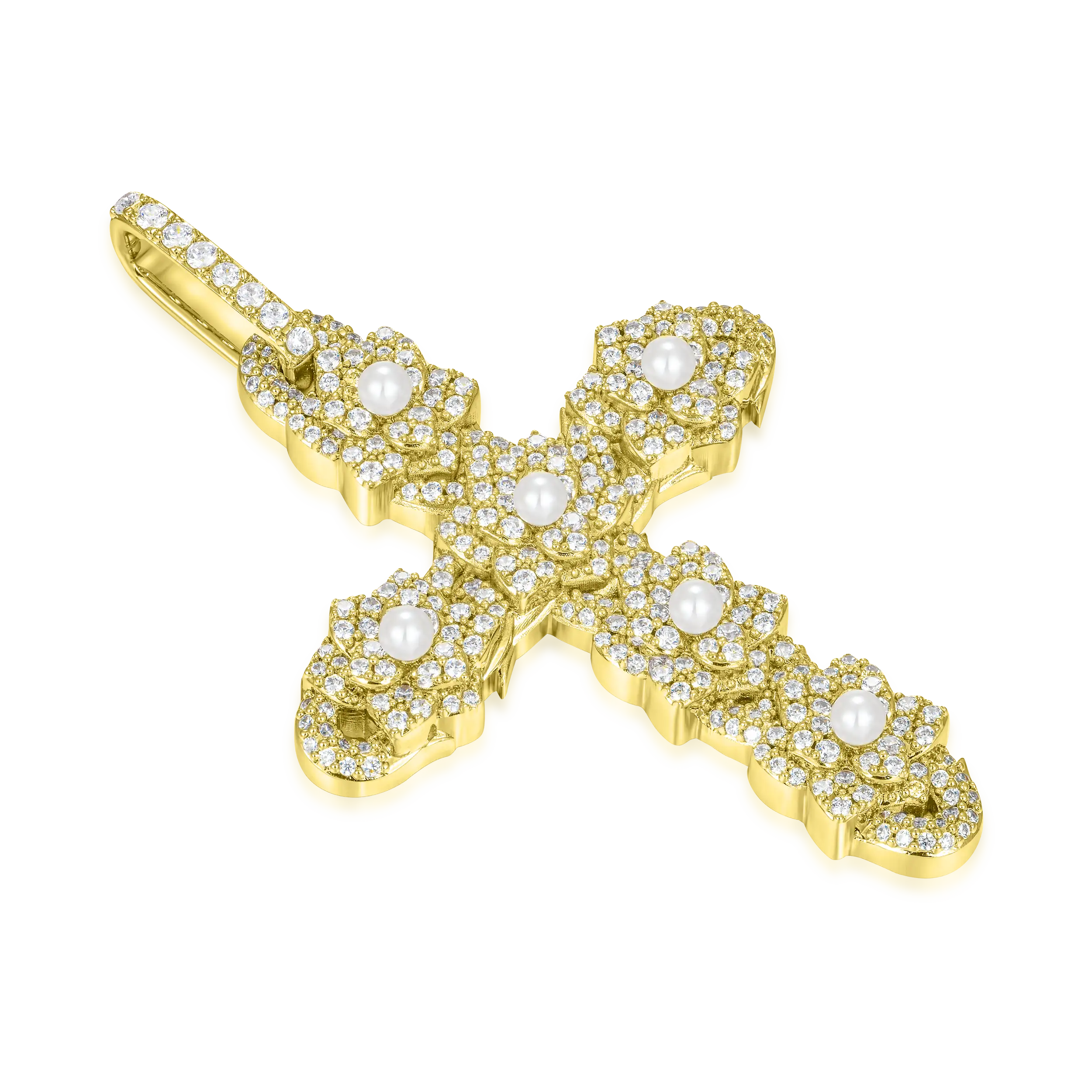 Pearl Rose Cross Pendant - Image 9