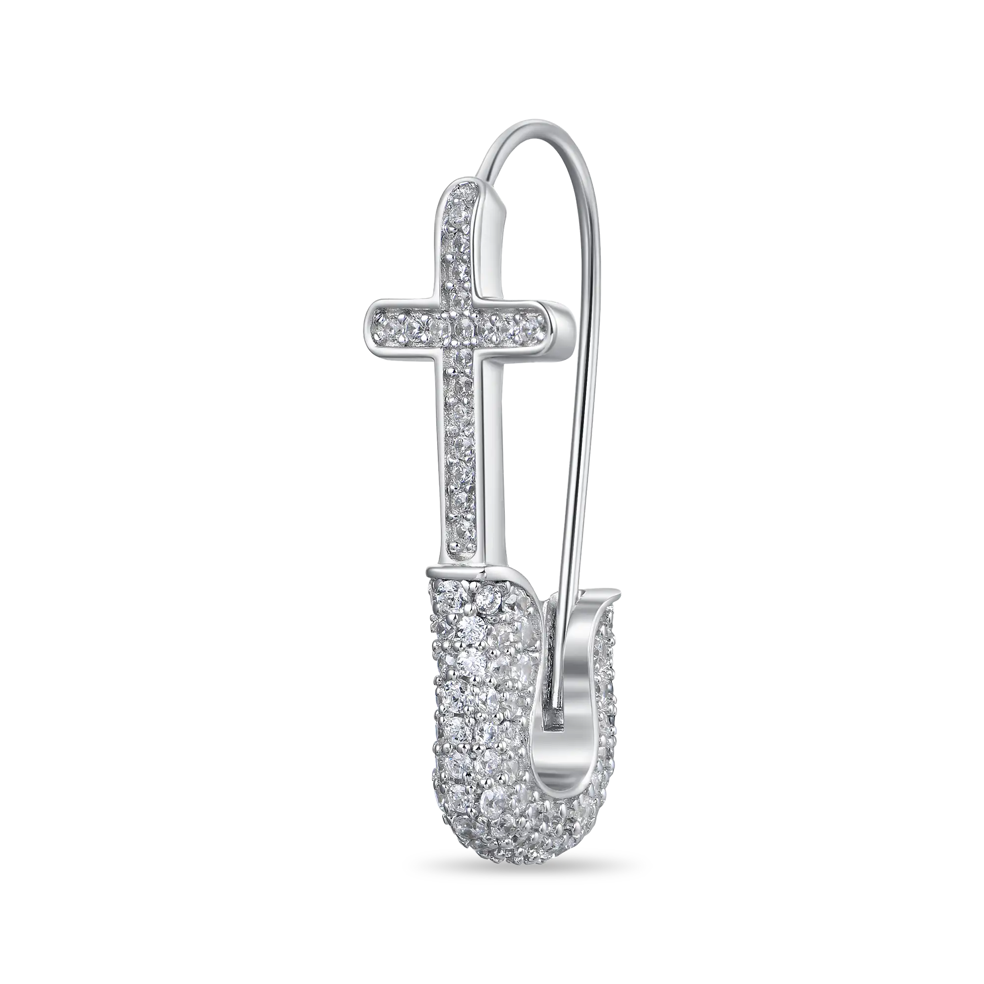 S925 Pin Cross Hoop Earring - Image 3