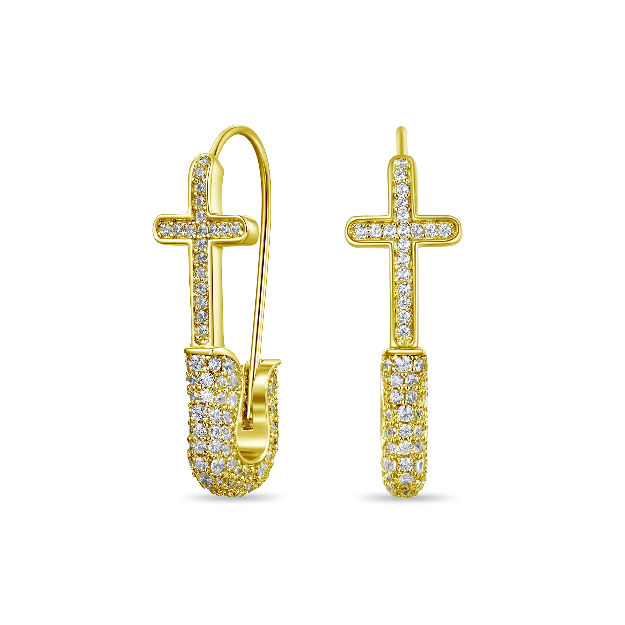 S925 Pin Cross Hoop Earring - Image 6