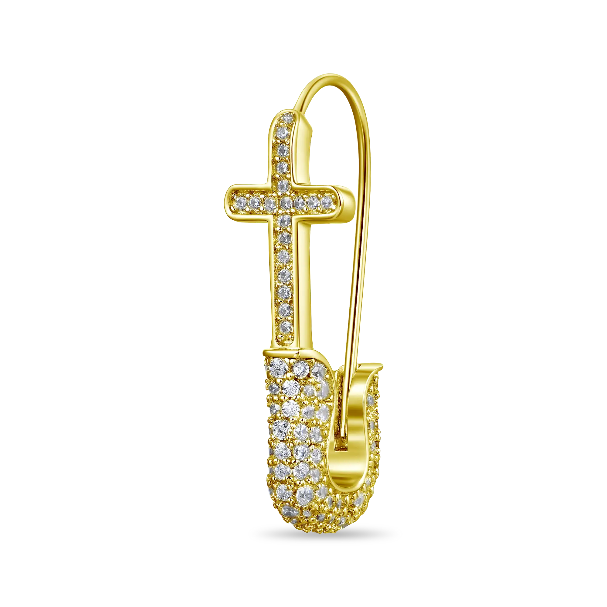 S925 Pin Cross Hoop Earring - Image 9