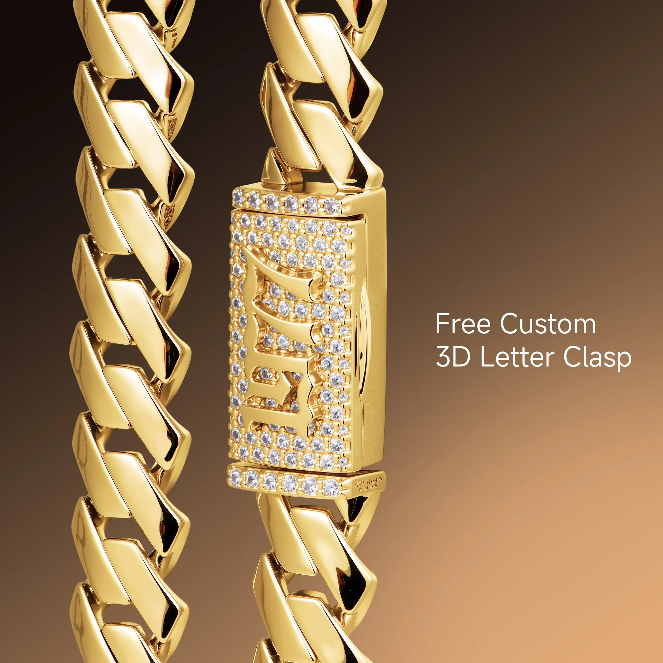 Plain Gold Prong Cuban Link Chain - 8mm - Image 10