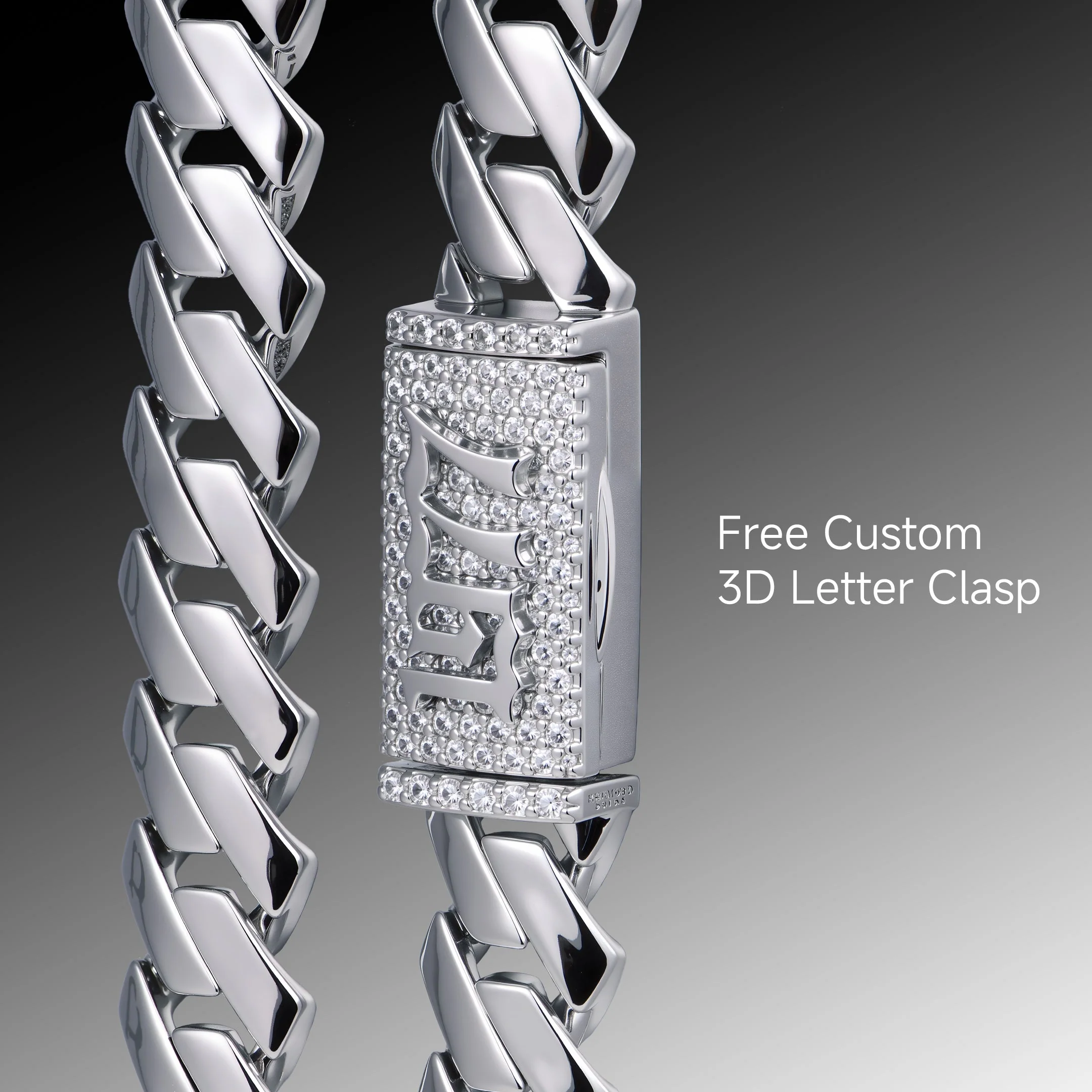 Plain Gold Prong Cuban Link Chain - 8mm - Image 3