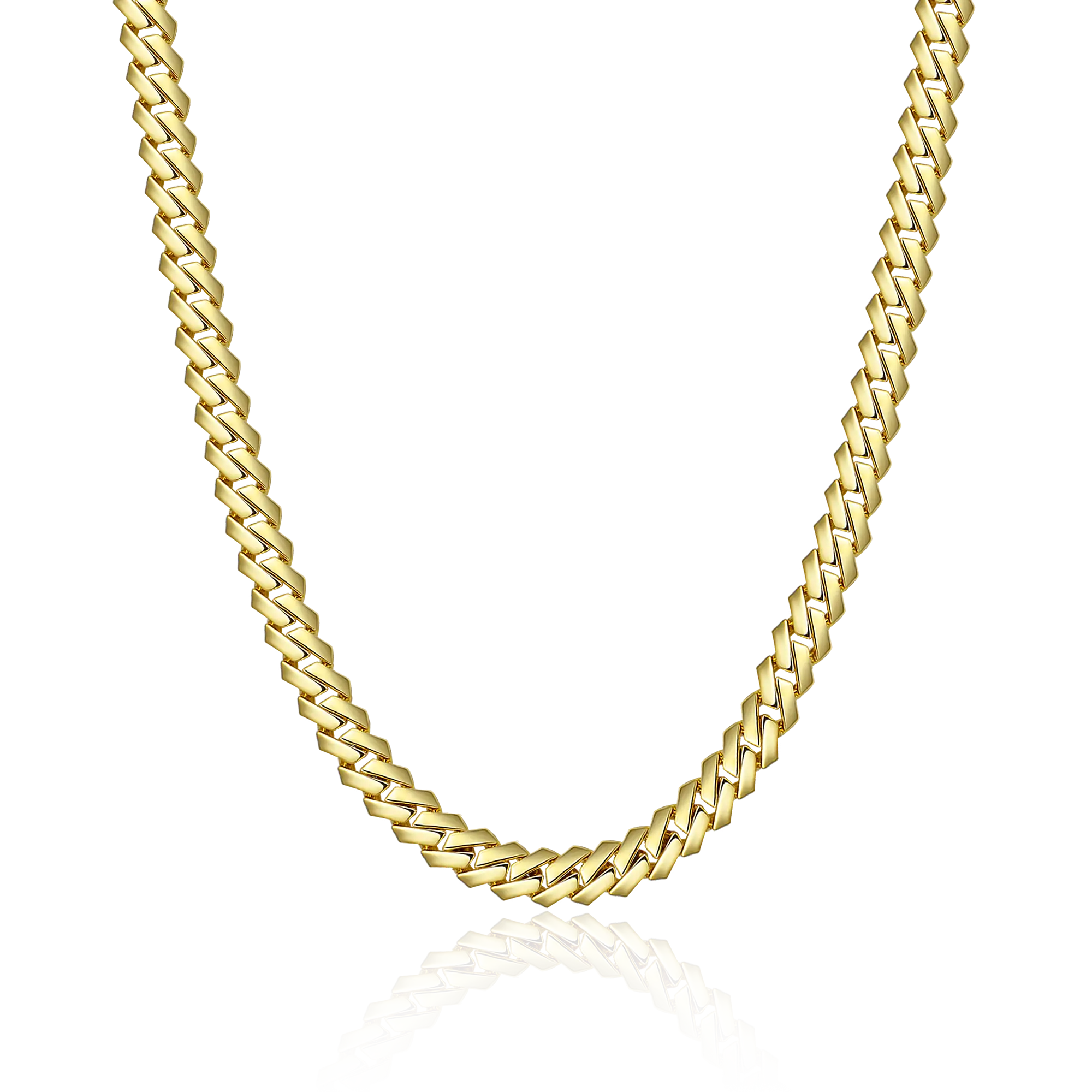 Plain Gold Prong Cuban Link Chain - 8mm - Image 8
