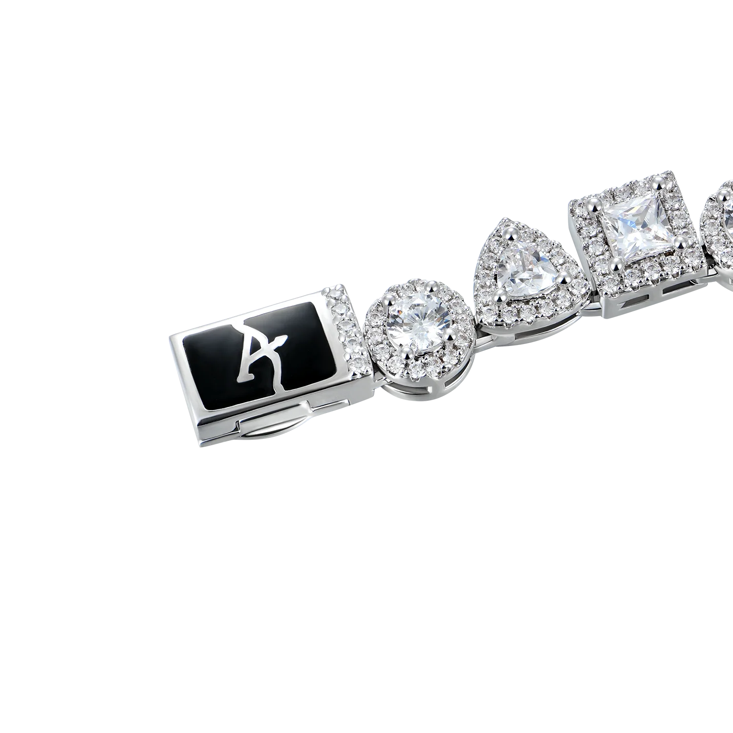 Princess Cut Mix Clustered Tennis Bracelet - 7mm - Image 4