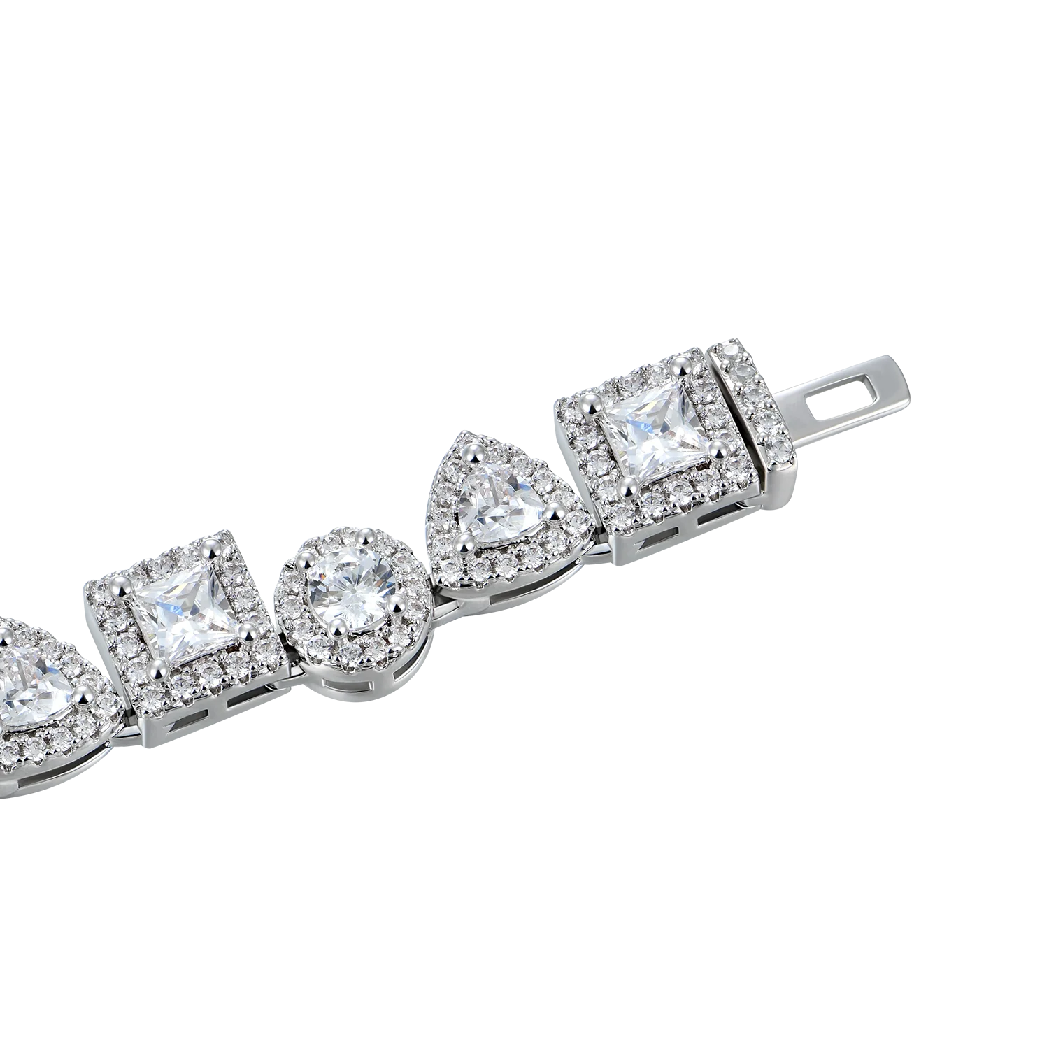 Princess Cut Mix Clustered Tennis Bracelet - 7mm - Image 5