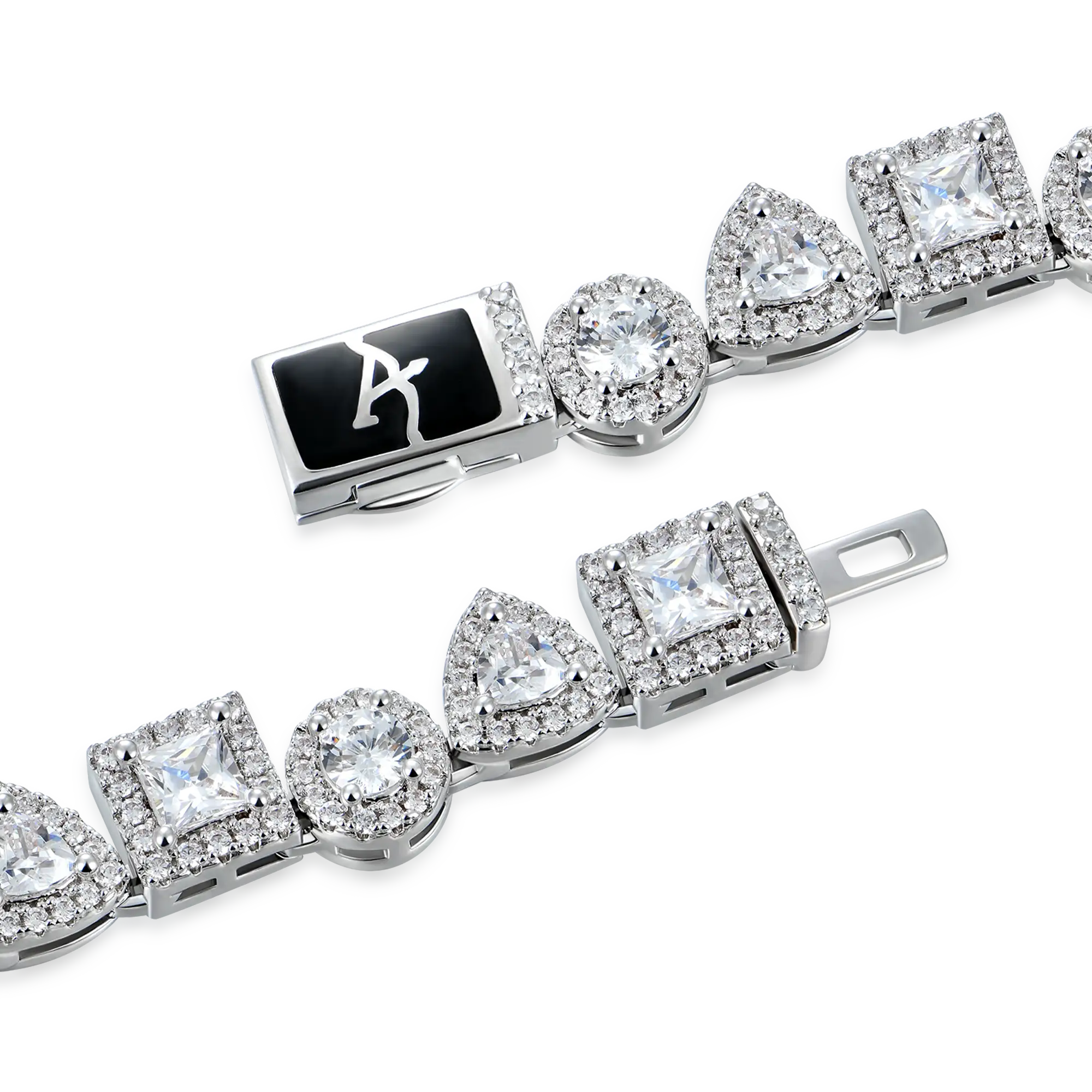 Princess Cut Mix Clustered Tennis Chain - 7mm - Image 4