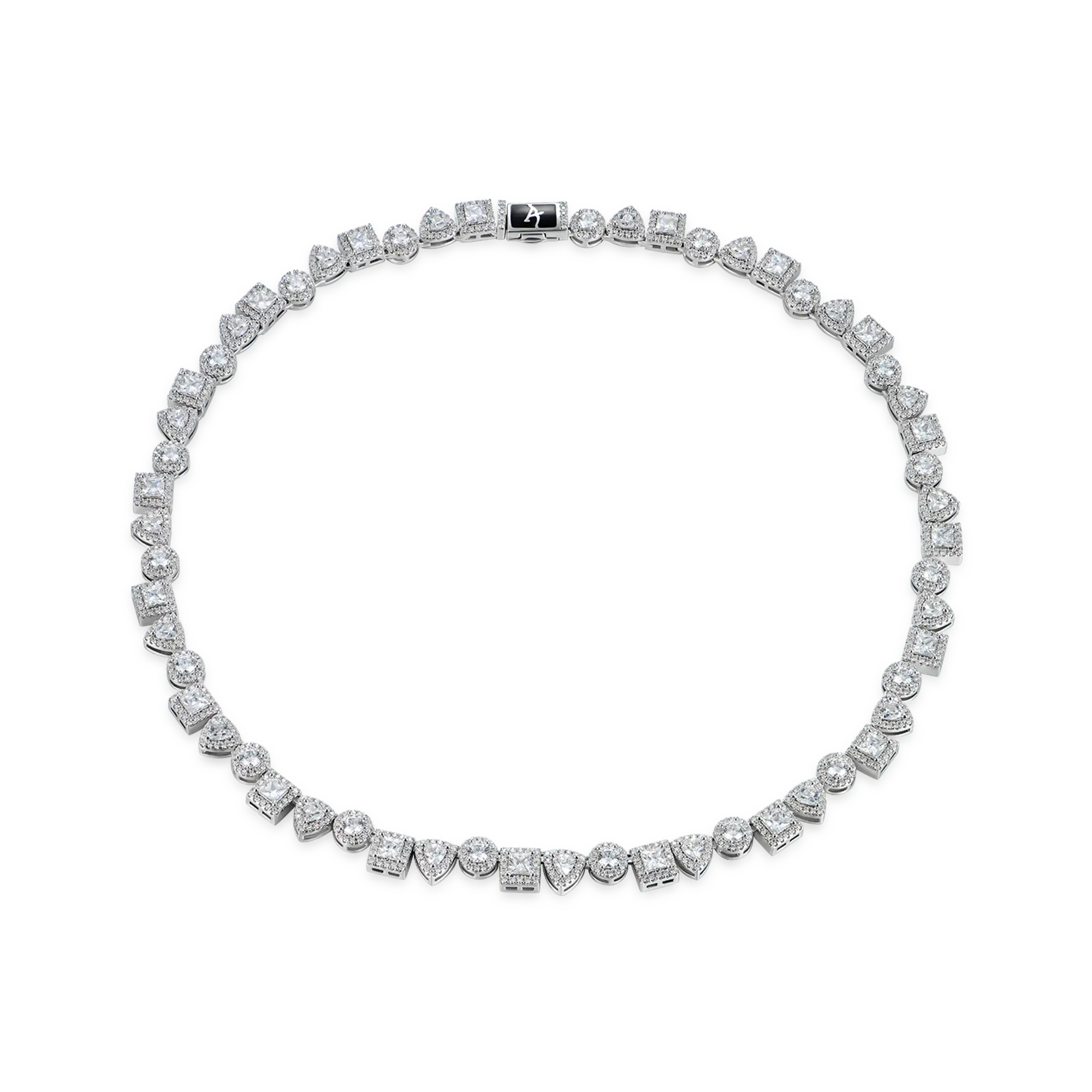 Princess Cut Mix Clustered Tennis Chain - 7mm - Image 5