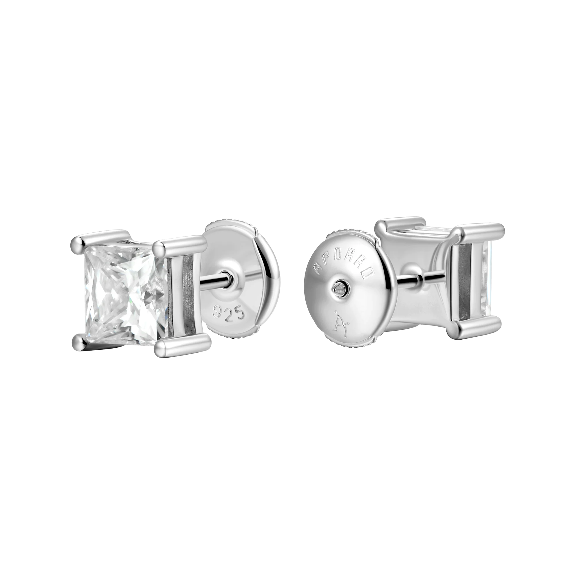 Moissanite S925 Princess Cut Stud Earring - Image 10