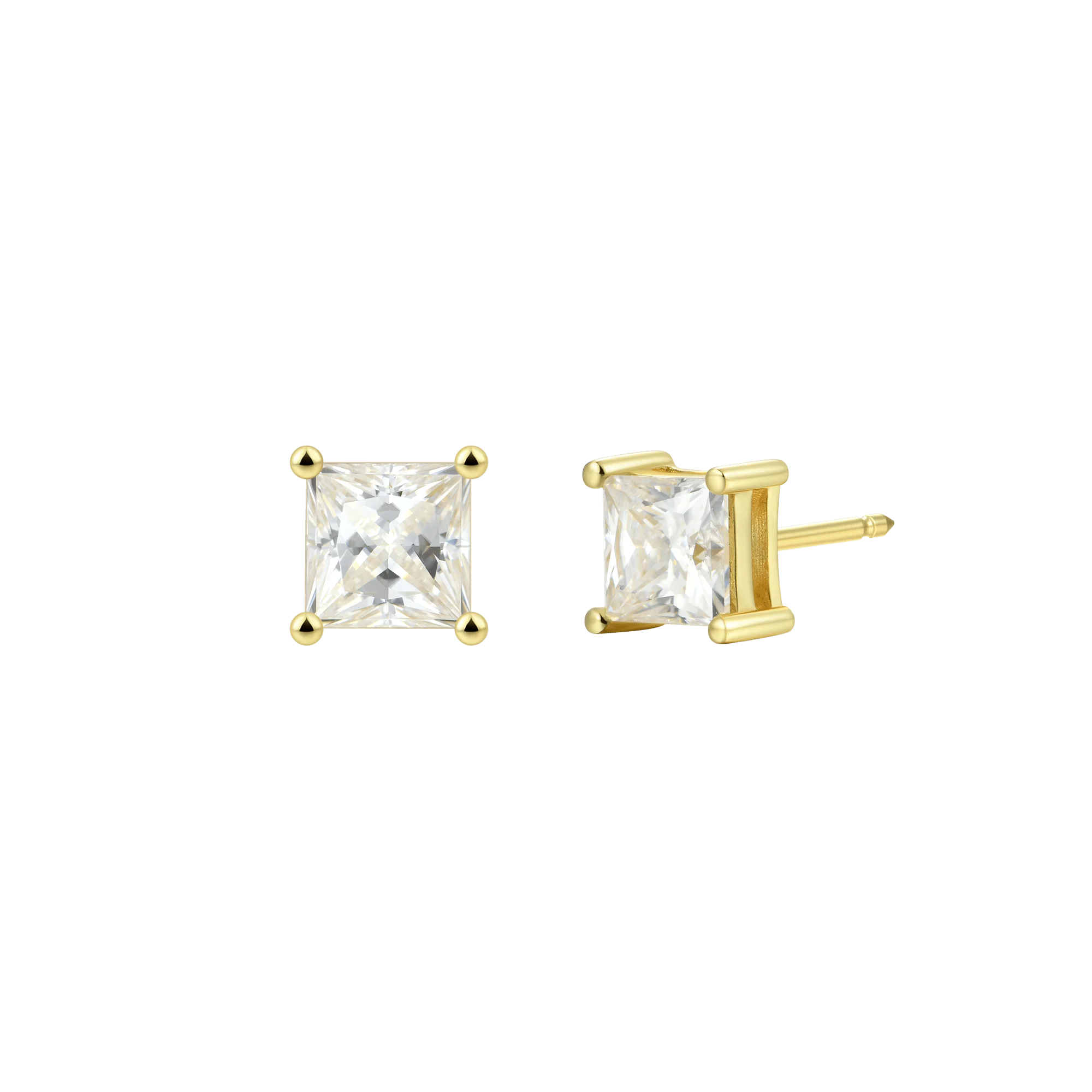 Moissanite S925 Princess Cut Stud Earring - Image 13