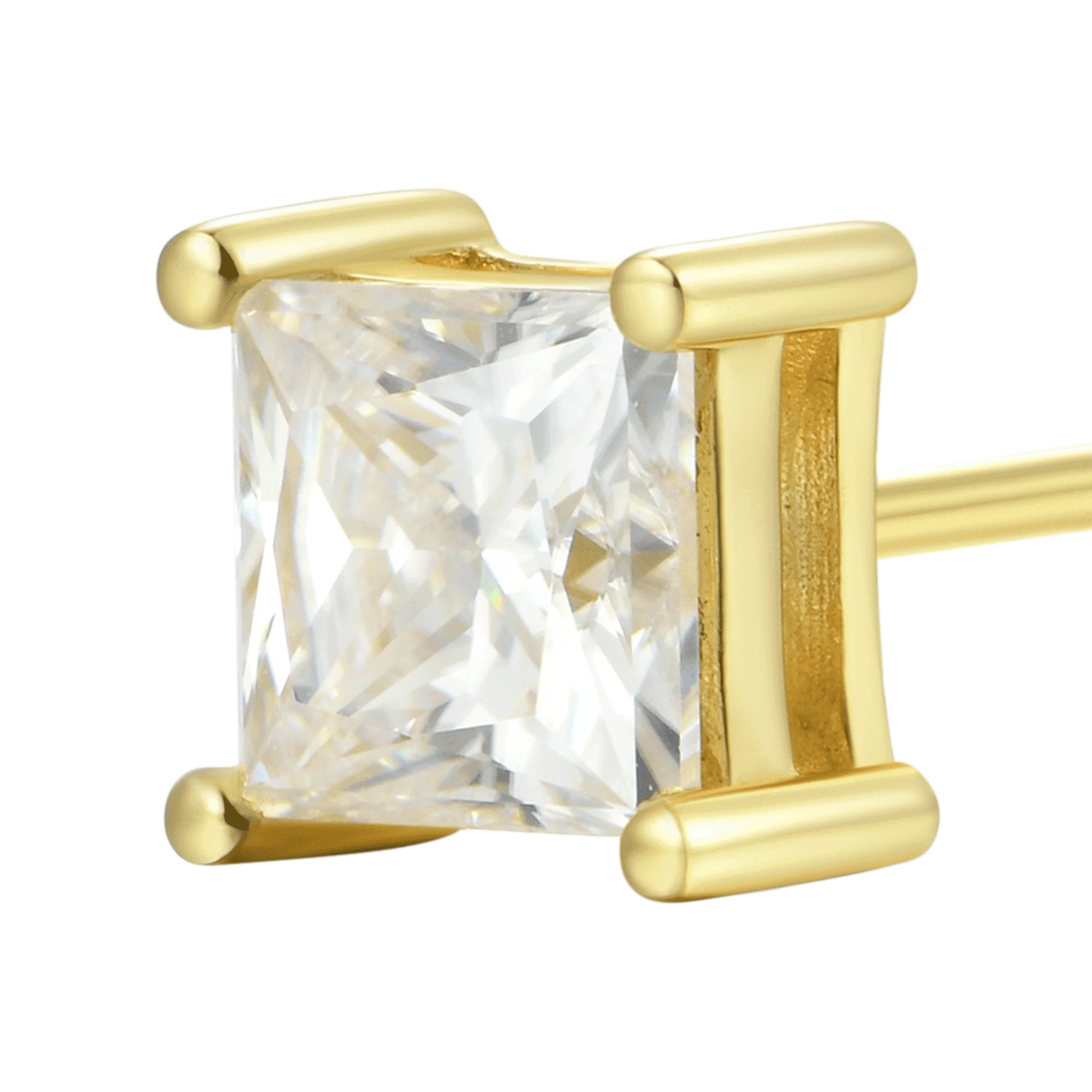 Moissanite S925 Princess Cut Stud Earring - Image 16