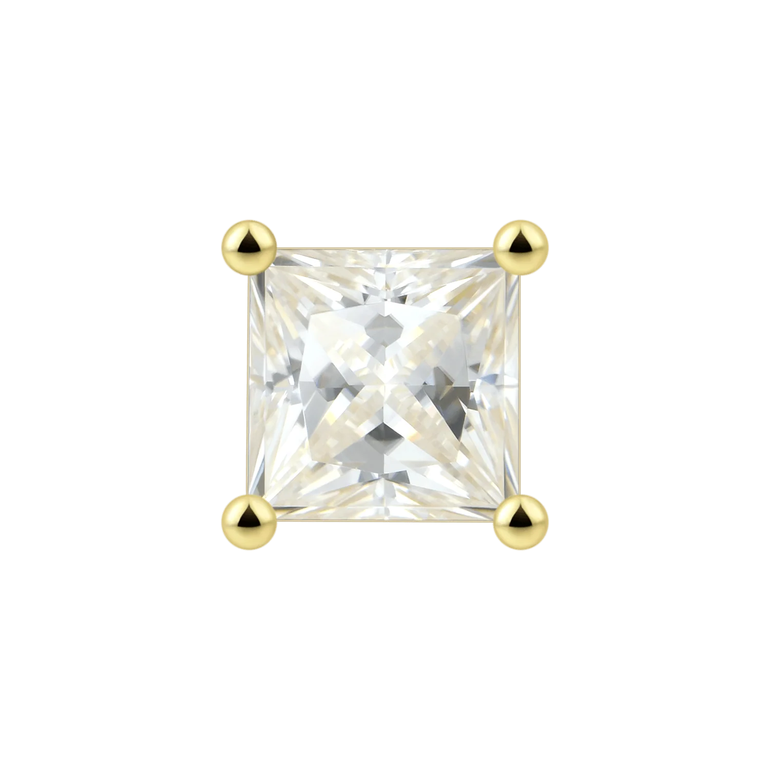 Moissanite S925 Princess Cut Stud Earring - Image 17