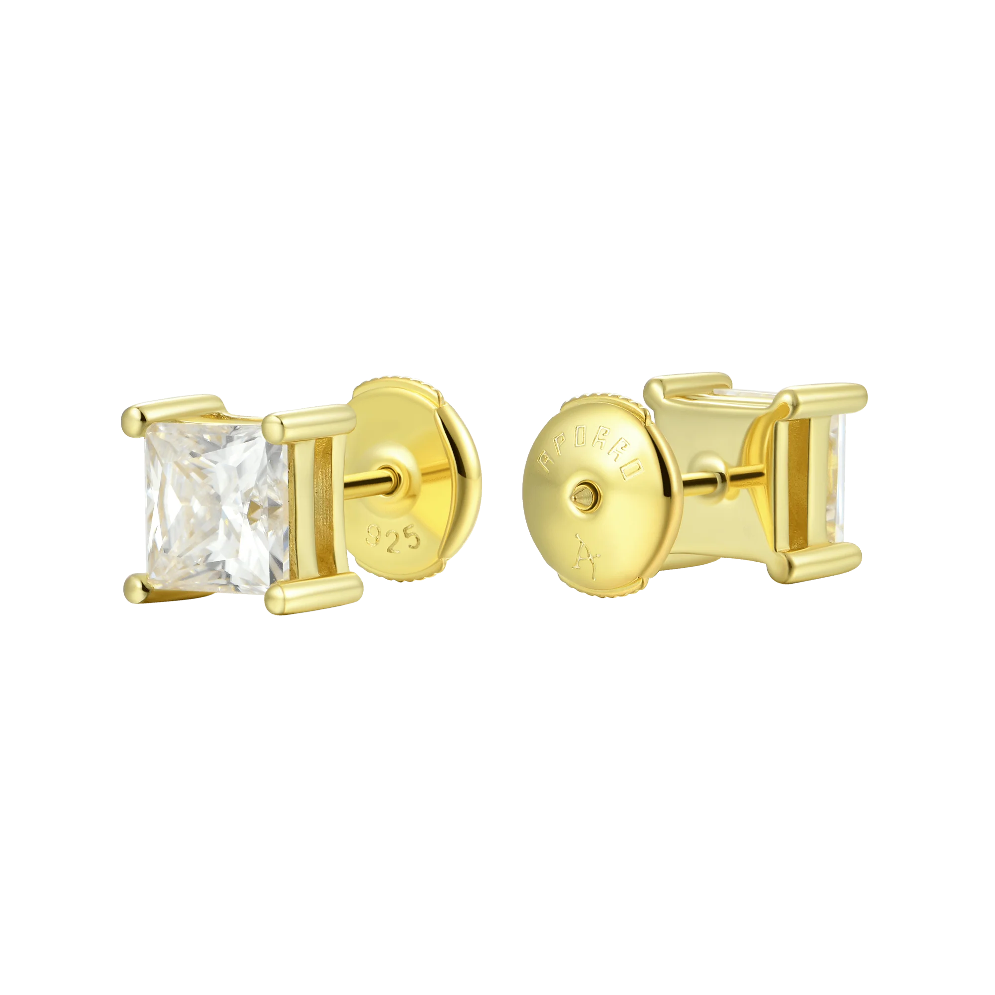 Moissanite S925 Princess Cut Stud Earring - Image 18