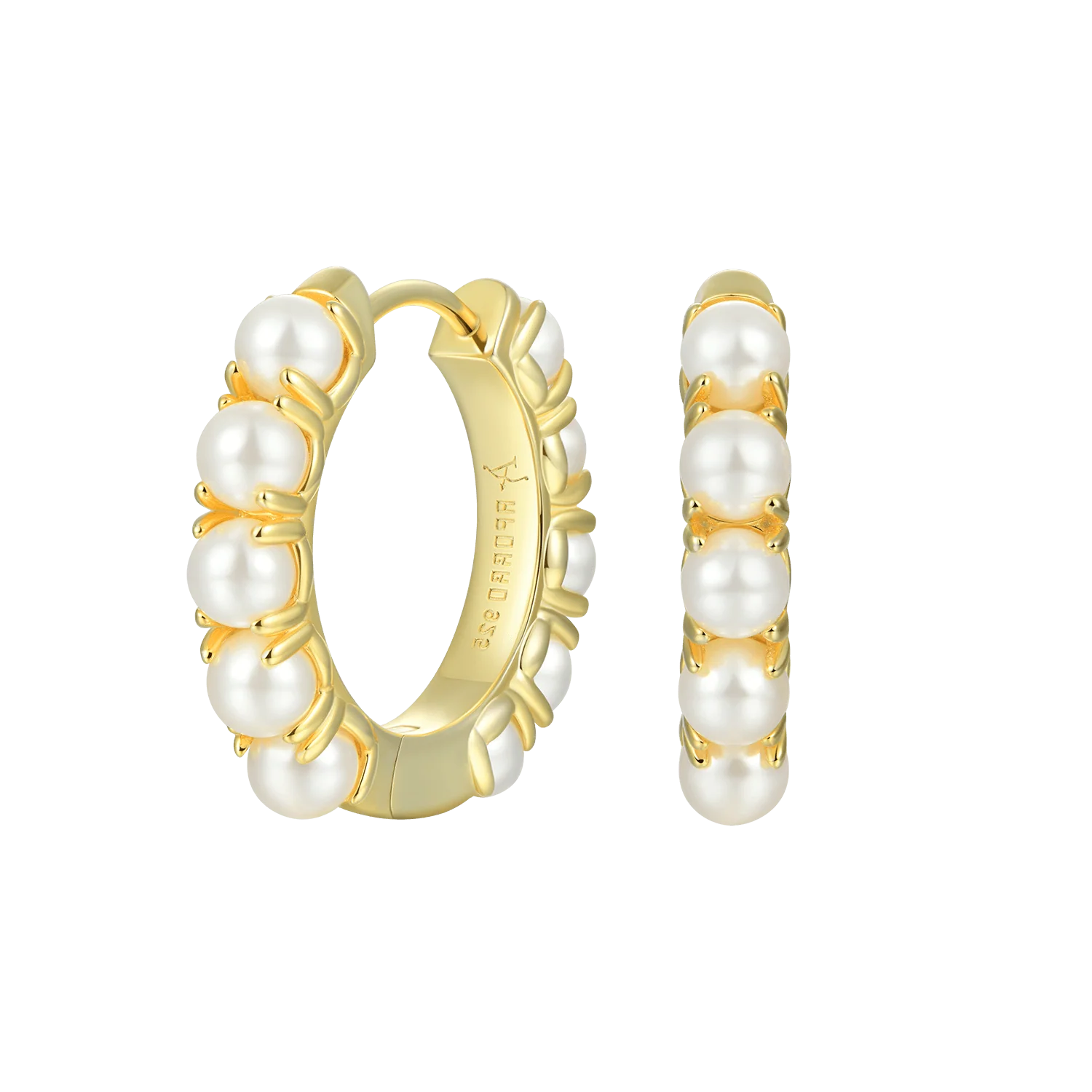 Prong Setting Pearl Hoop Earring - Single - Image 5