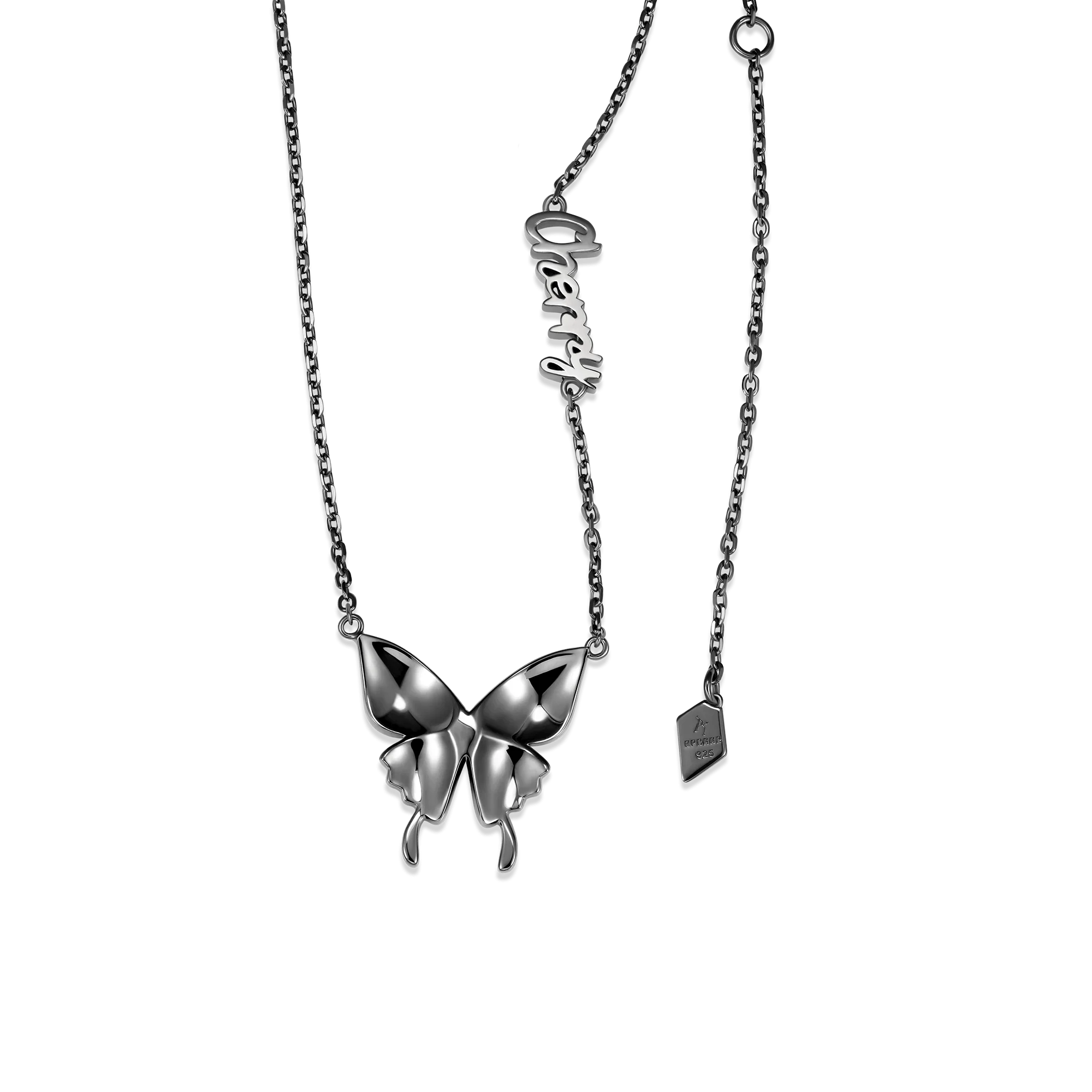 Custom Moissanite Purple Butterfly Necklace - Image 4