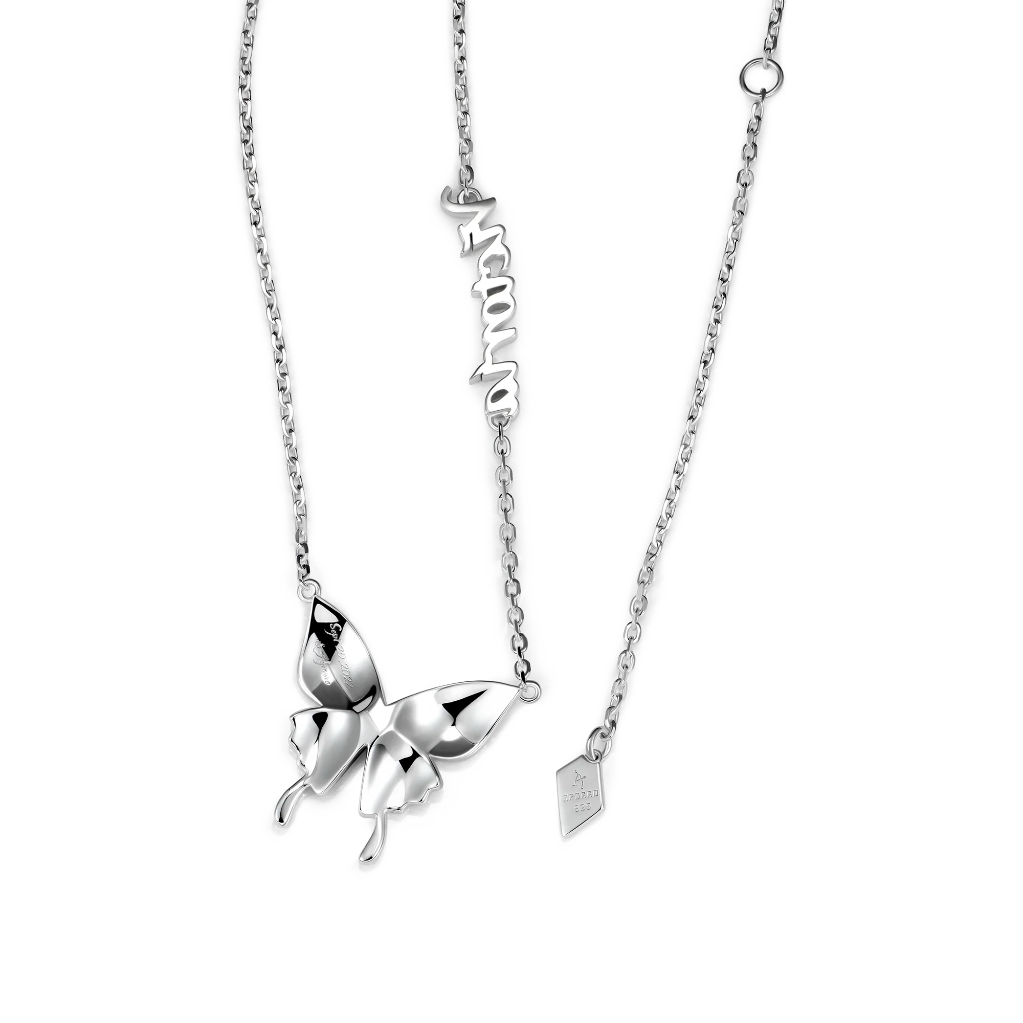 Custom Moissanite Purple Butterfly Necklace - Image 6