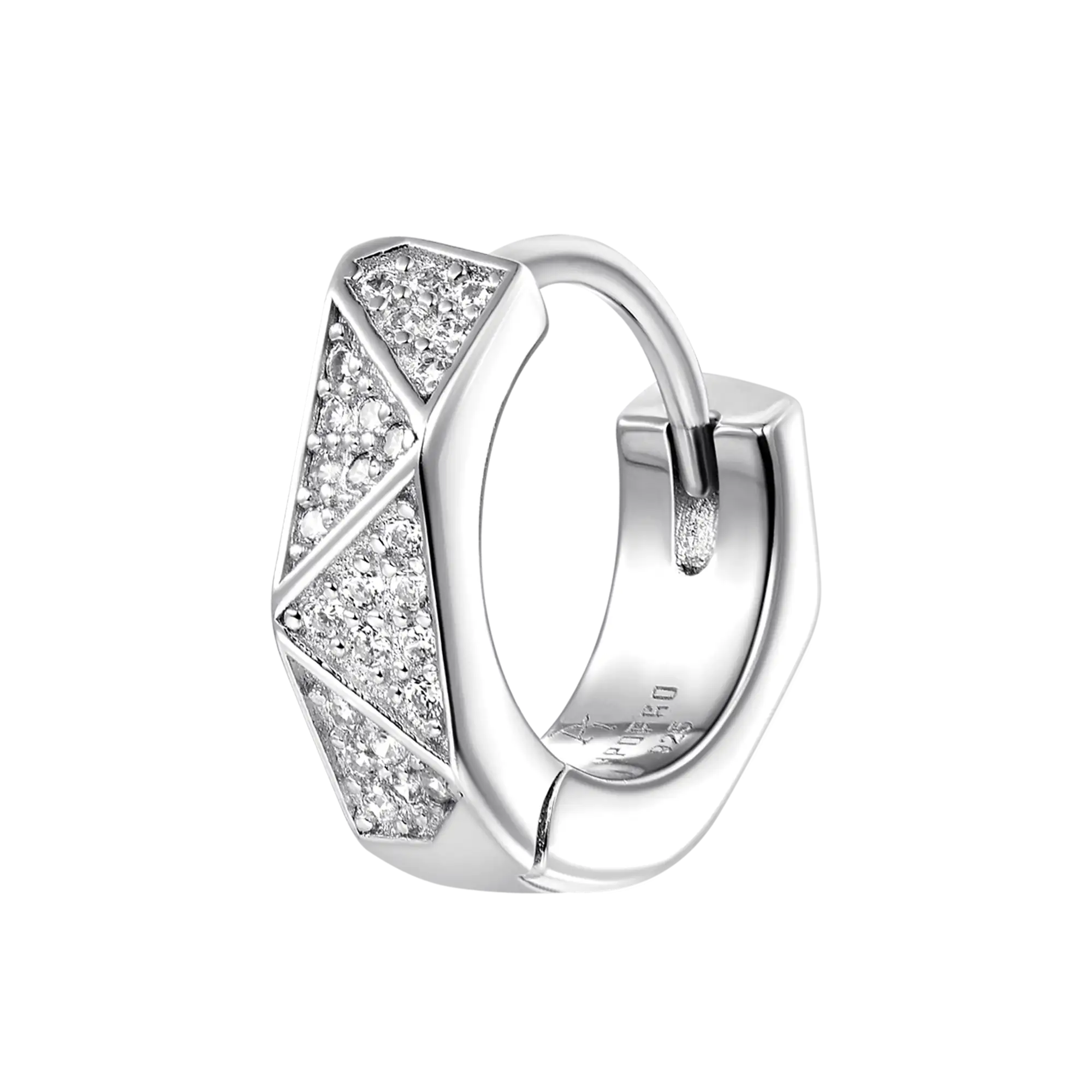 S925 Pyramid Hoop Earrings - Image 6