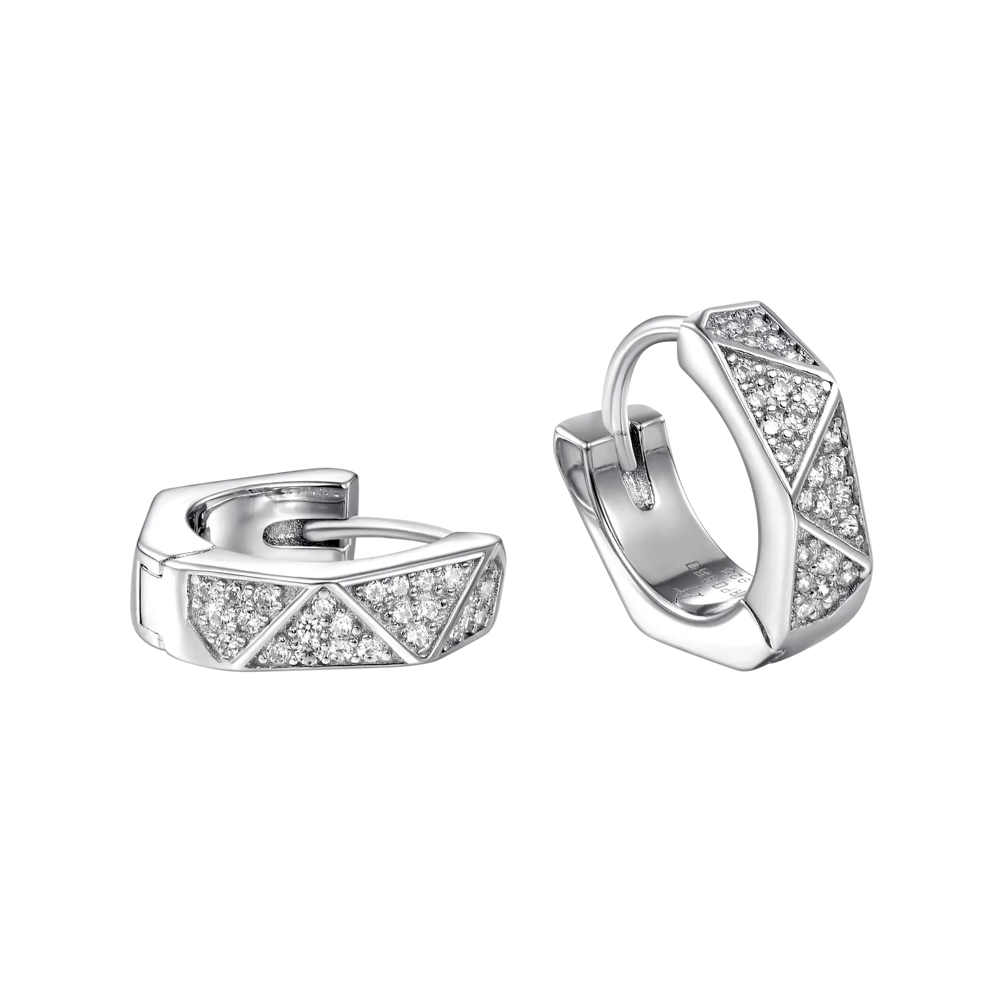S925 Pyramid Hoop Earrings - Image 8