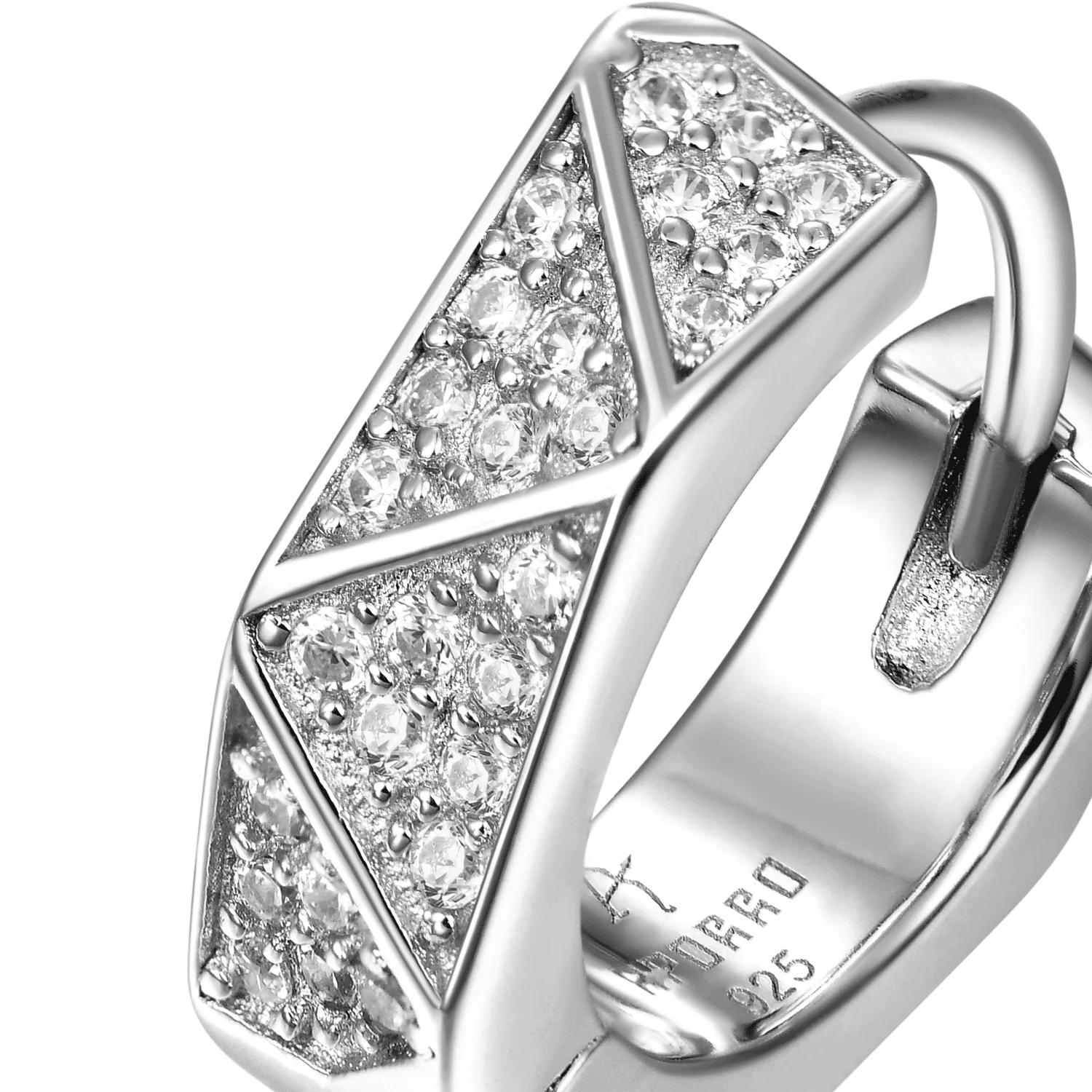 S925 Pyramid Hoop Earrings - Image 4