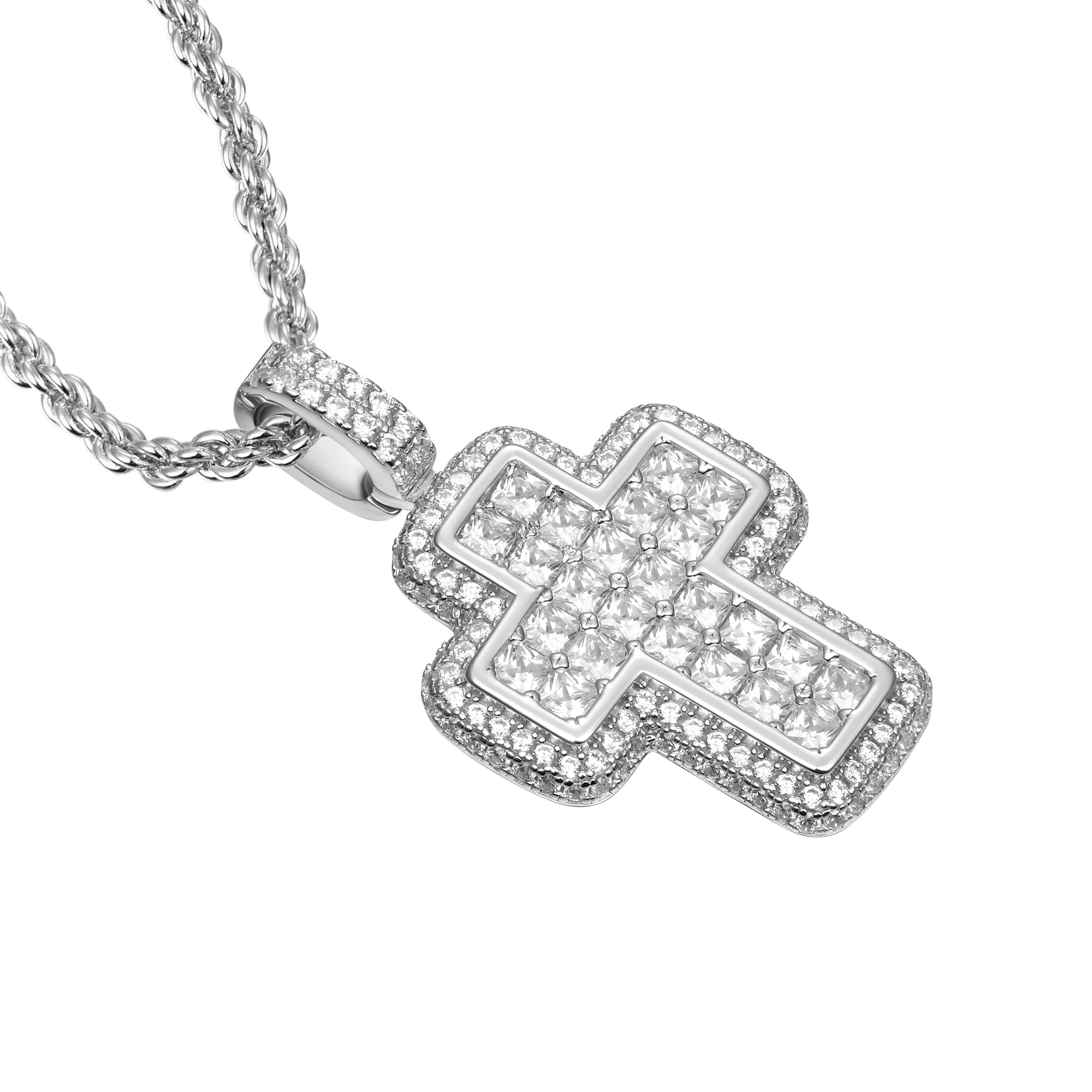 Radiant Cut Cross Pendant - Image 3