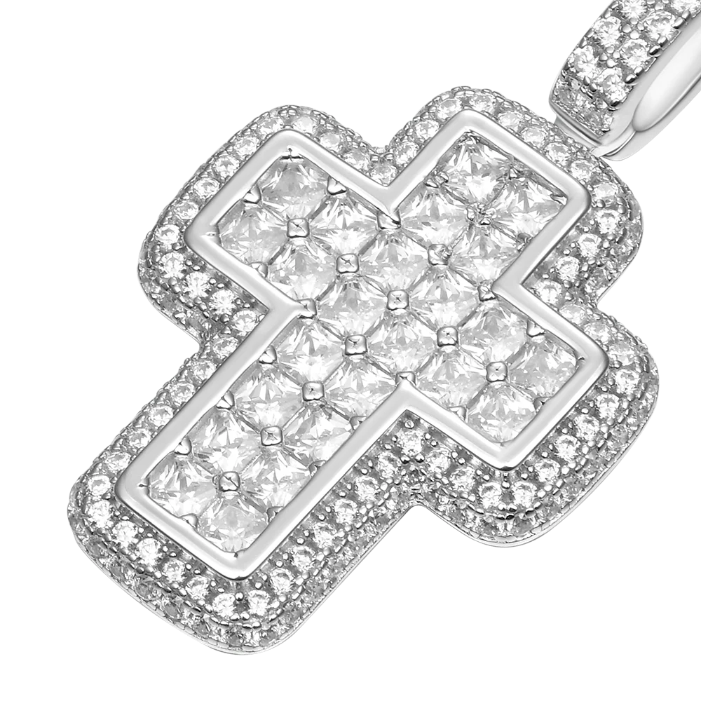 Radiant Cut Cross Pendant - Image 5