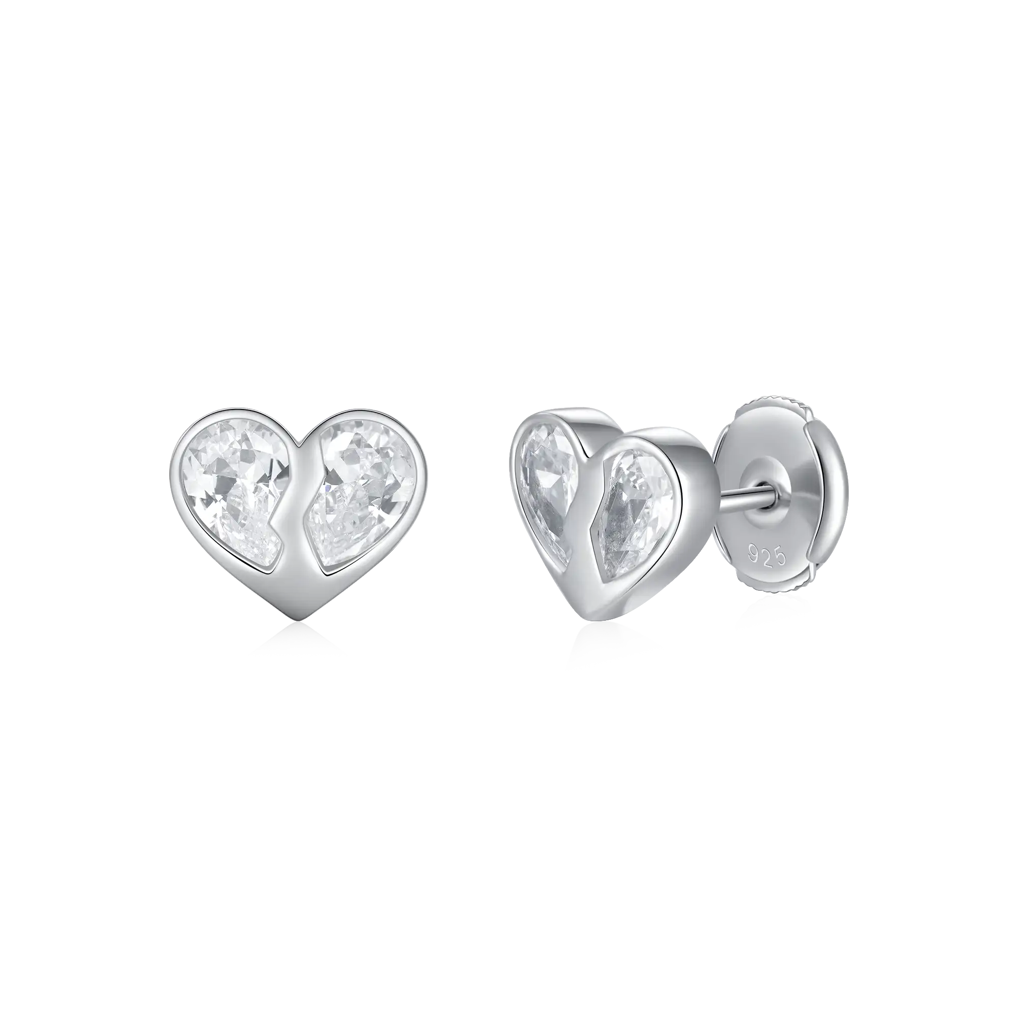 S925 Radiant Hearts Entwined Stud Earrings - Image 6