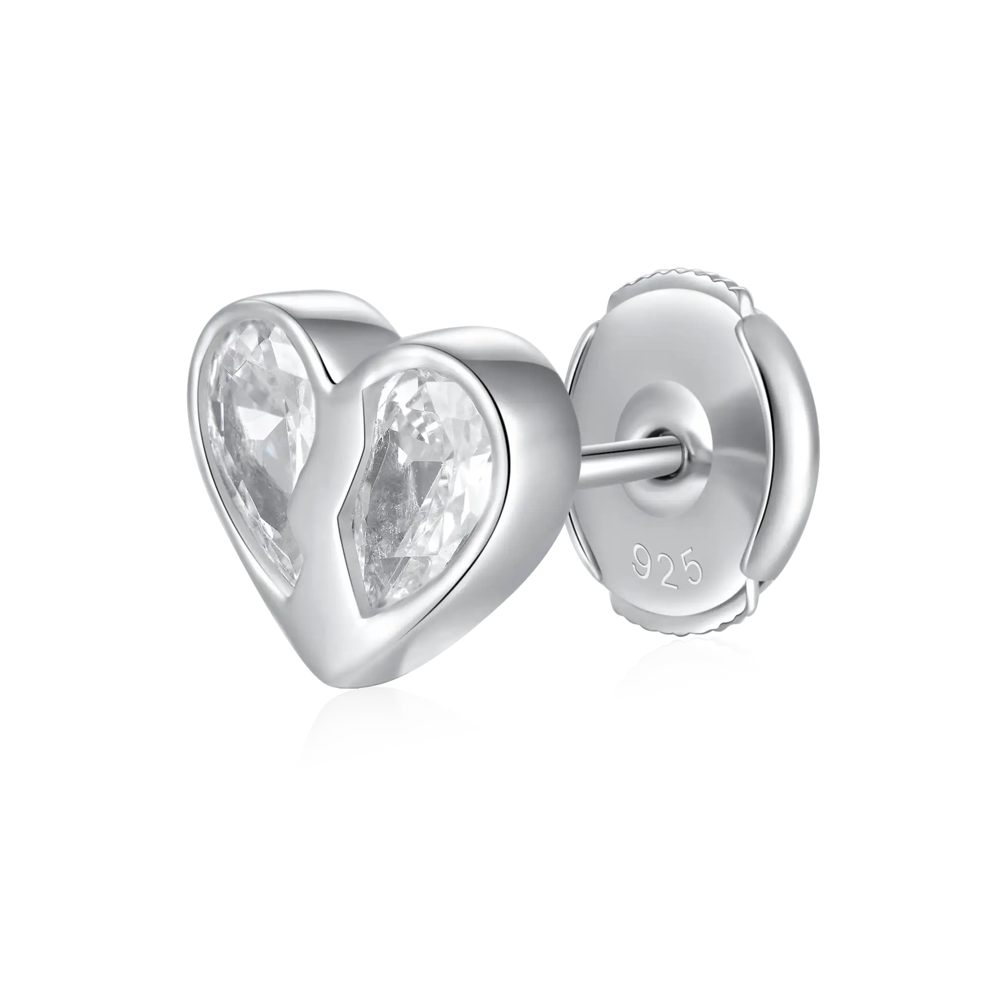 S925 Radiant Hearts Entwined Stud Earrings - Image 7