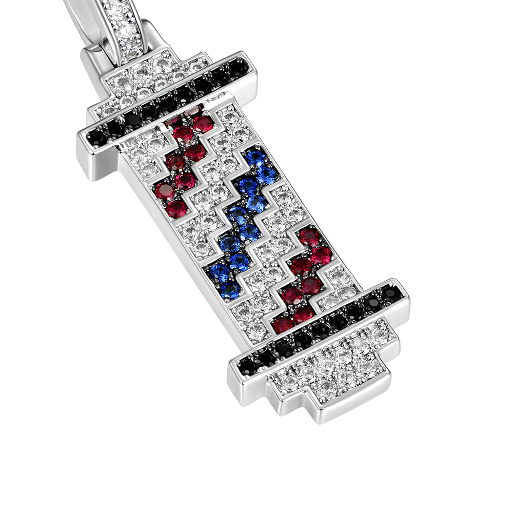Retro Pixel Barber's pole Pendant - Image 4