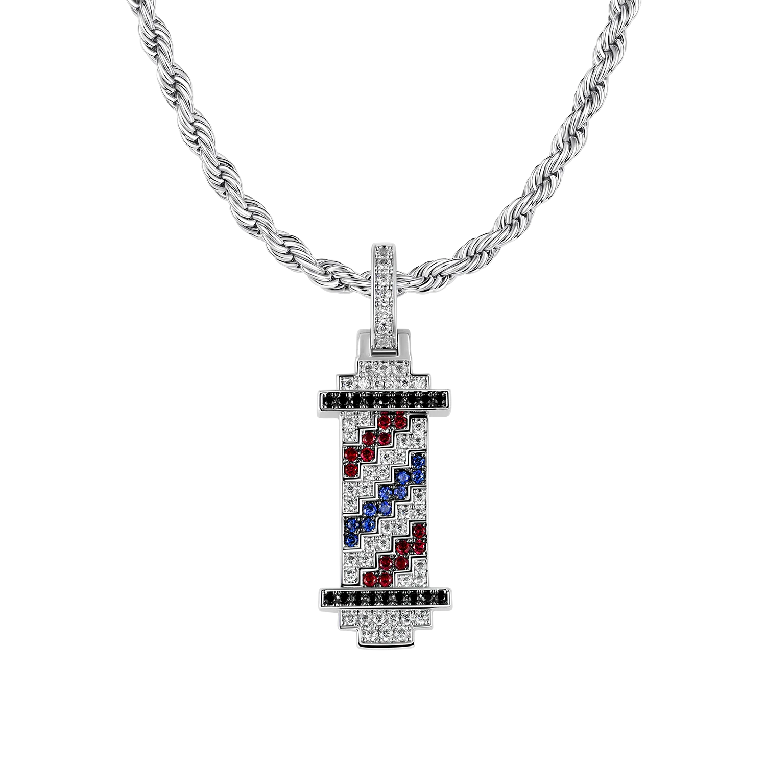 Retro Pixel Barber's pole Pendant - Image 5